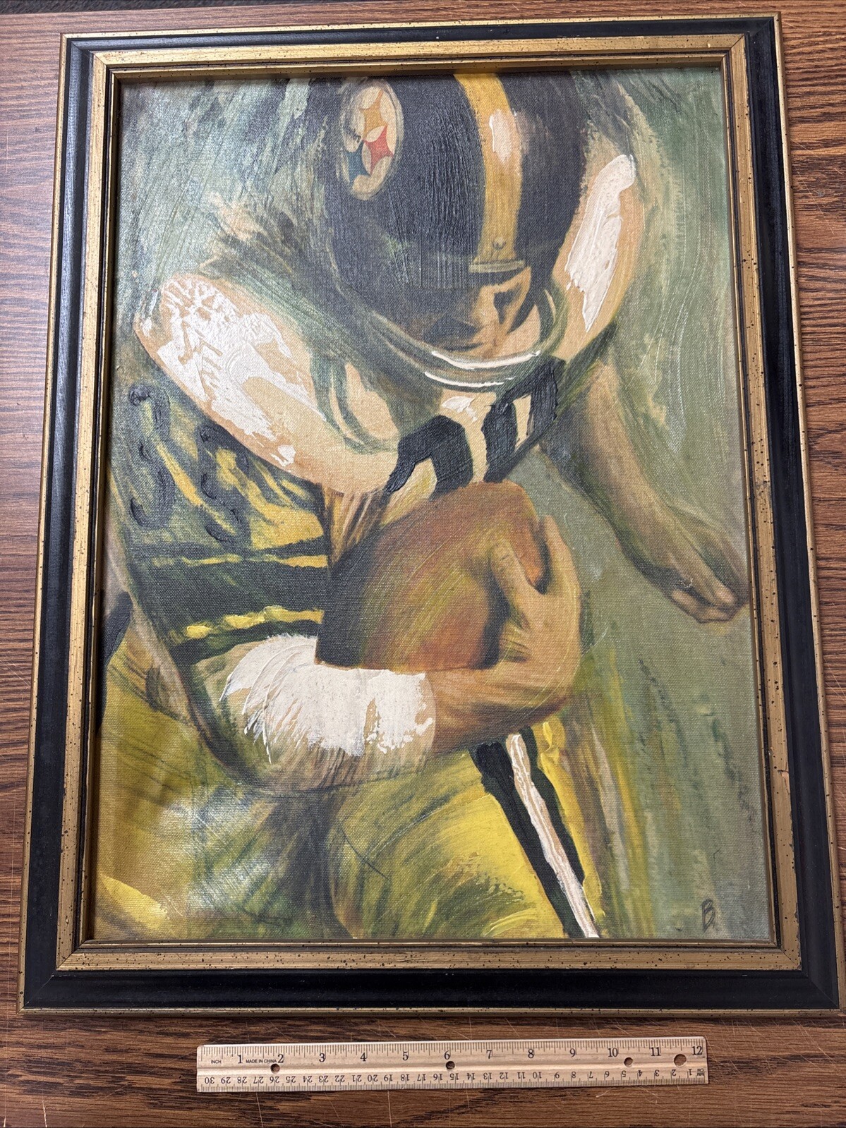 Framed Painting: Pittsburgh Steelers Running Back Rick Moser #39 Dave Boss NFL