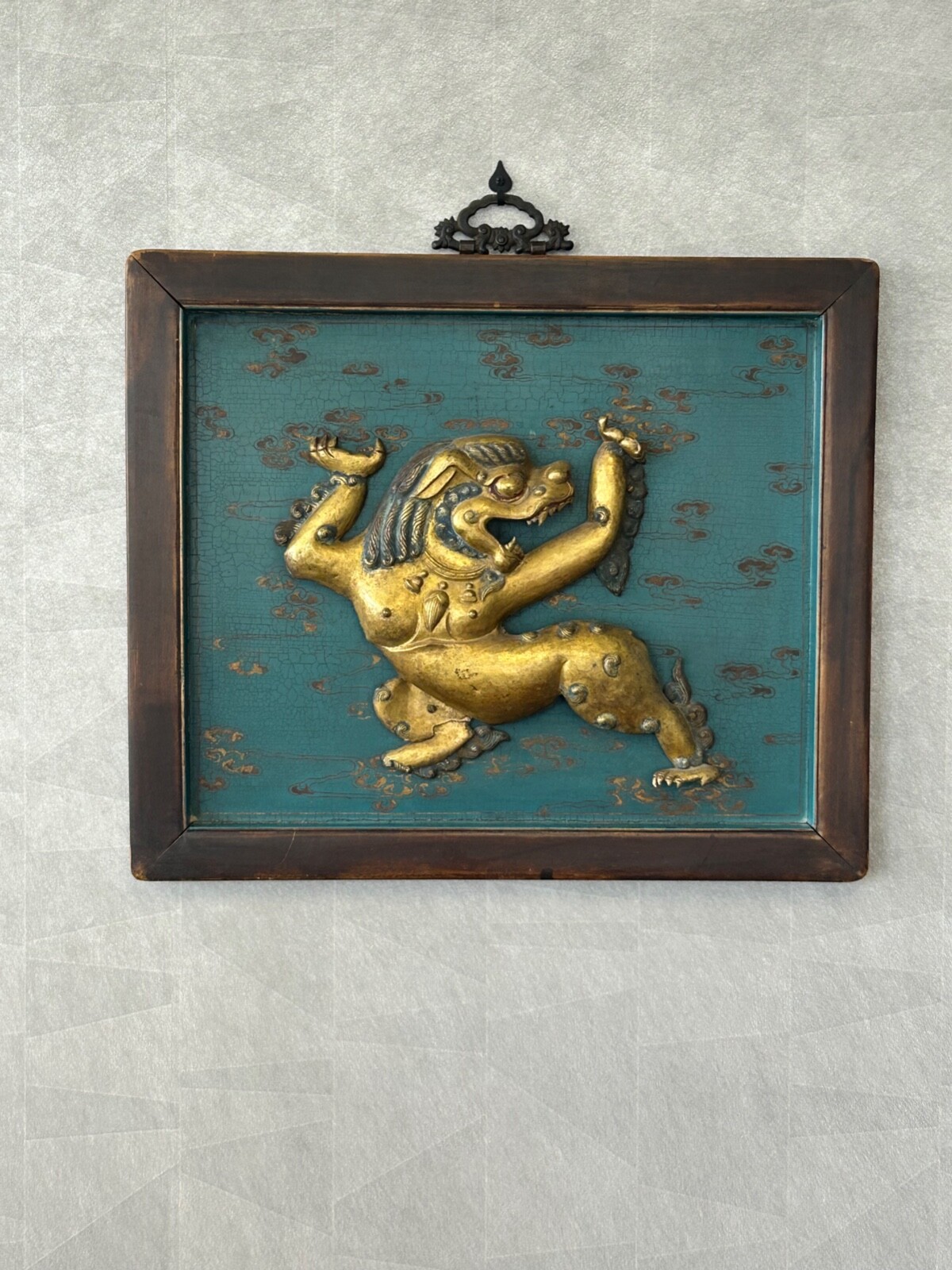 Superb 16/17th Century Gilded Bronze Tibet Snow Lion, very special Superb 16/17th Century Gilded Bronze Tibet Snow Lion, very special
