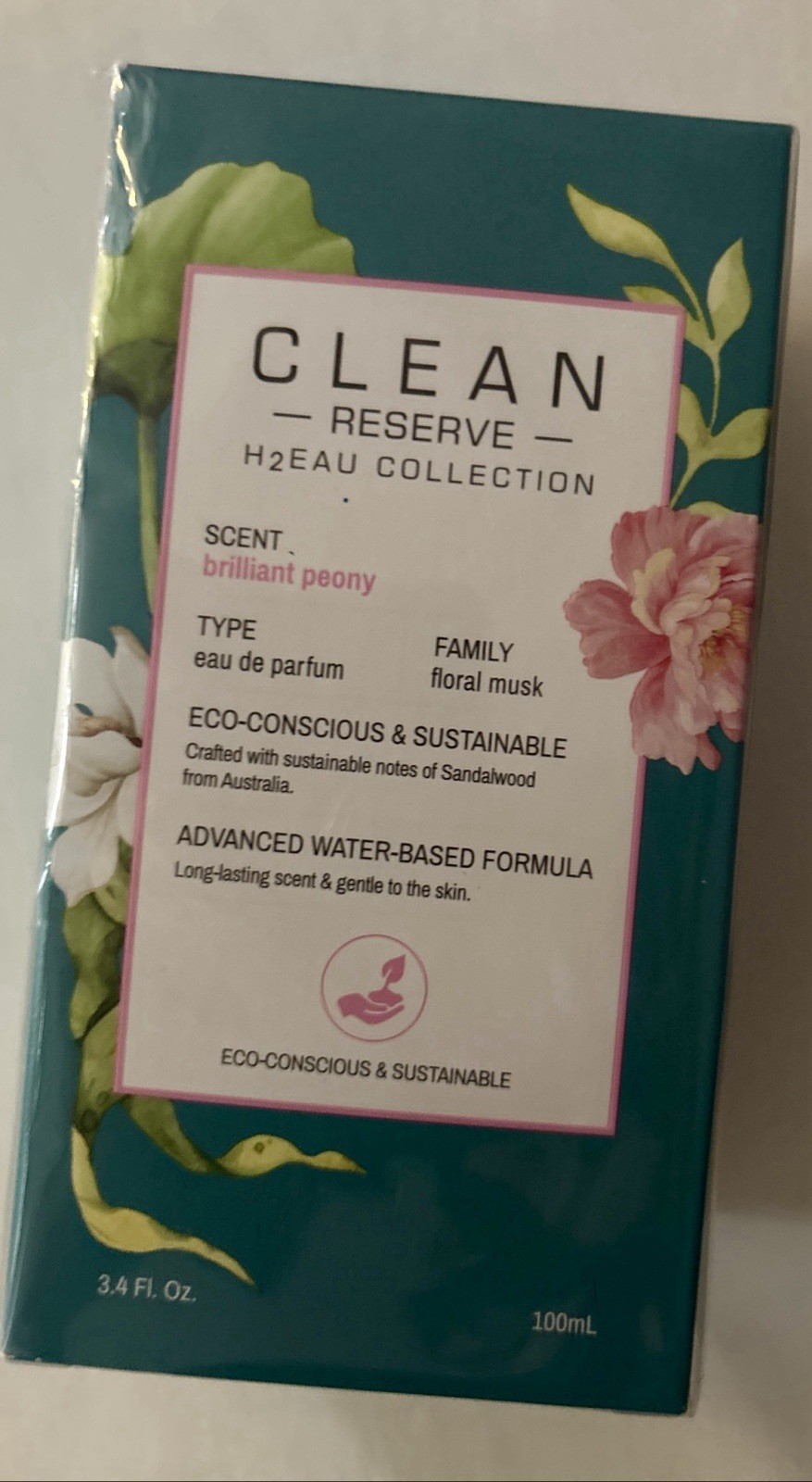 Clean Reserve H2EAU Eau de Parfum Brilliant Peony 3.4 Fl Oz 100 Ml New Sealed Clean Reserve H2EAU Eau de Parfum Brilliant Peony 3.4 Fl Oz 100 Ml New Sealed