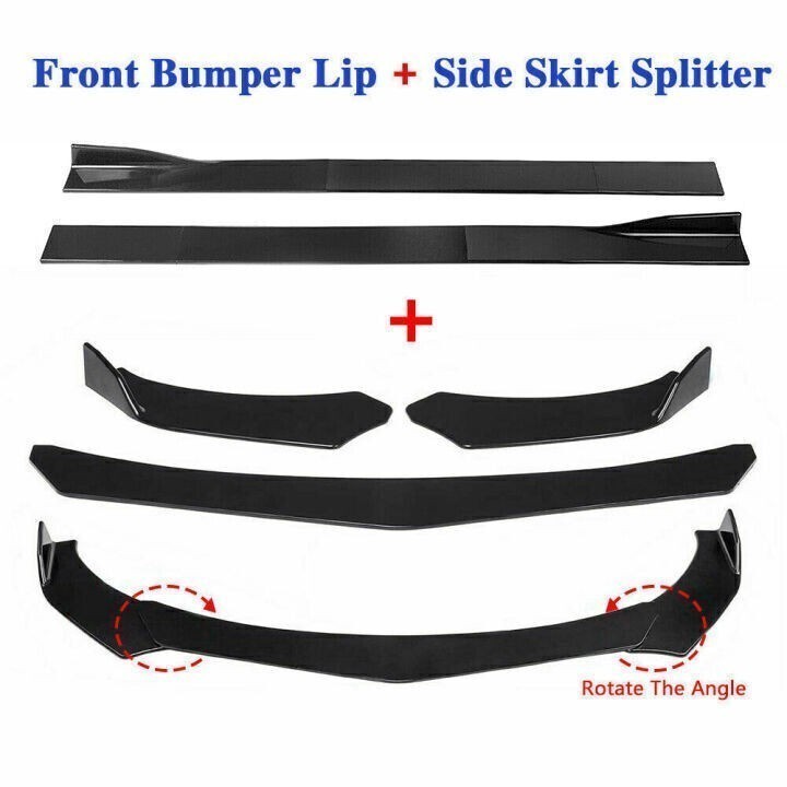 Gloss Black Front Bumper Lip Spoiler Splitter+86.6