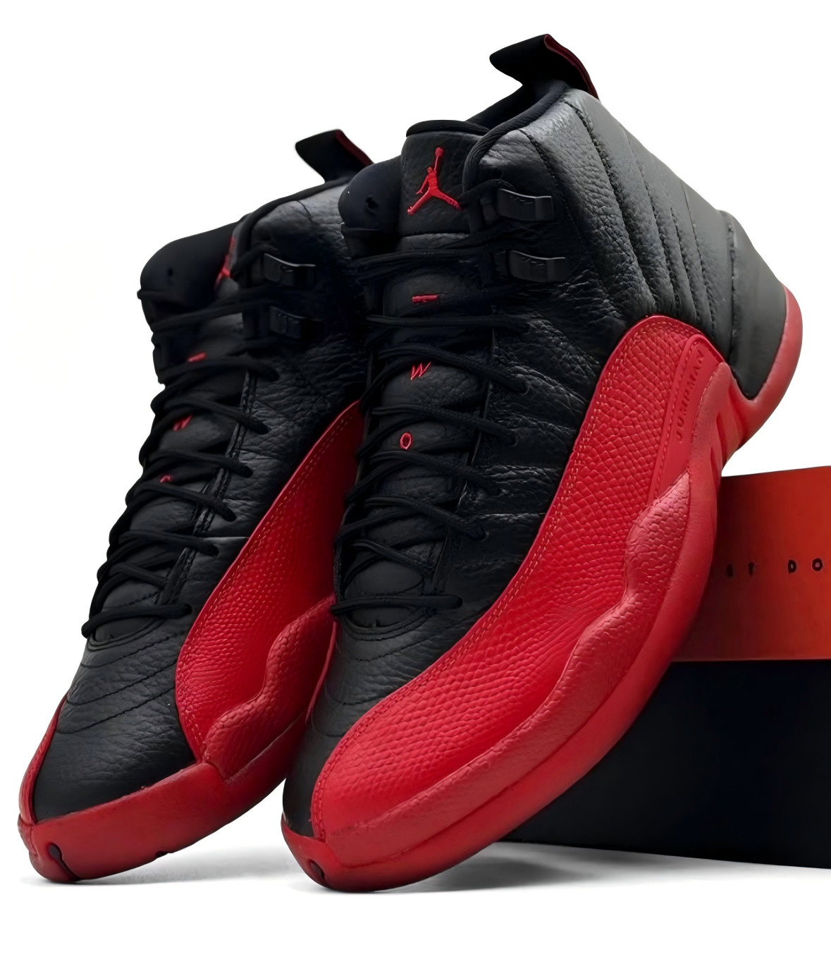 Jordan Air Jordan 12 Retro Flu Game Mens Basketball Shoes Black Red