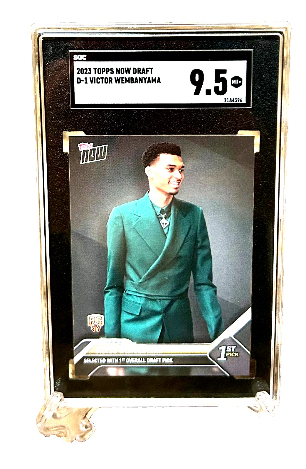 VICTOR WEMBANYAMA 2023 TOPPS NOW NOW DRAFT #D-1 SGC GRADED MT 9.5 ROOKIE CARD