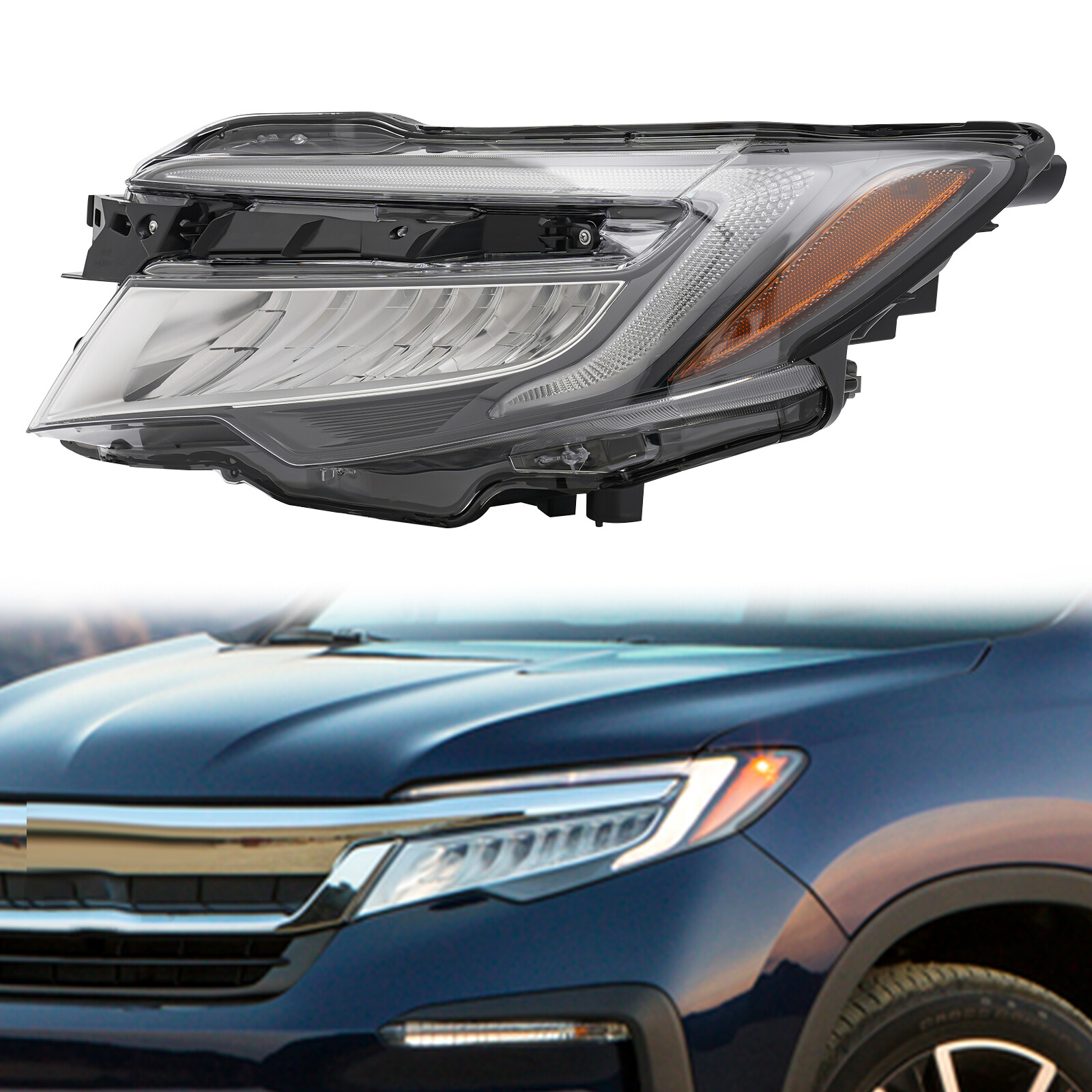 For 2019-2022 Honda Pilot Passport Full LED Headlight Headlamp Left Driver Side