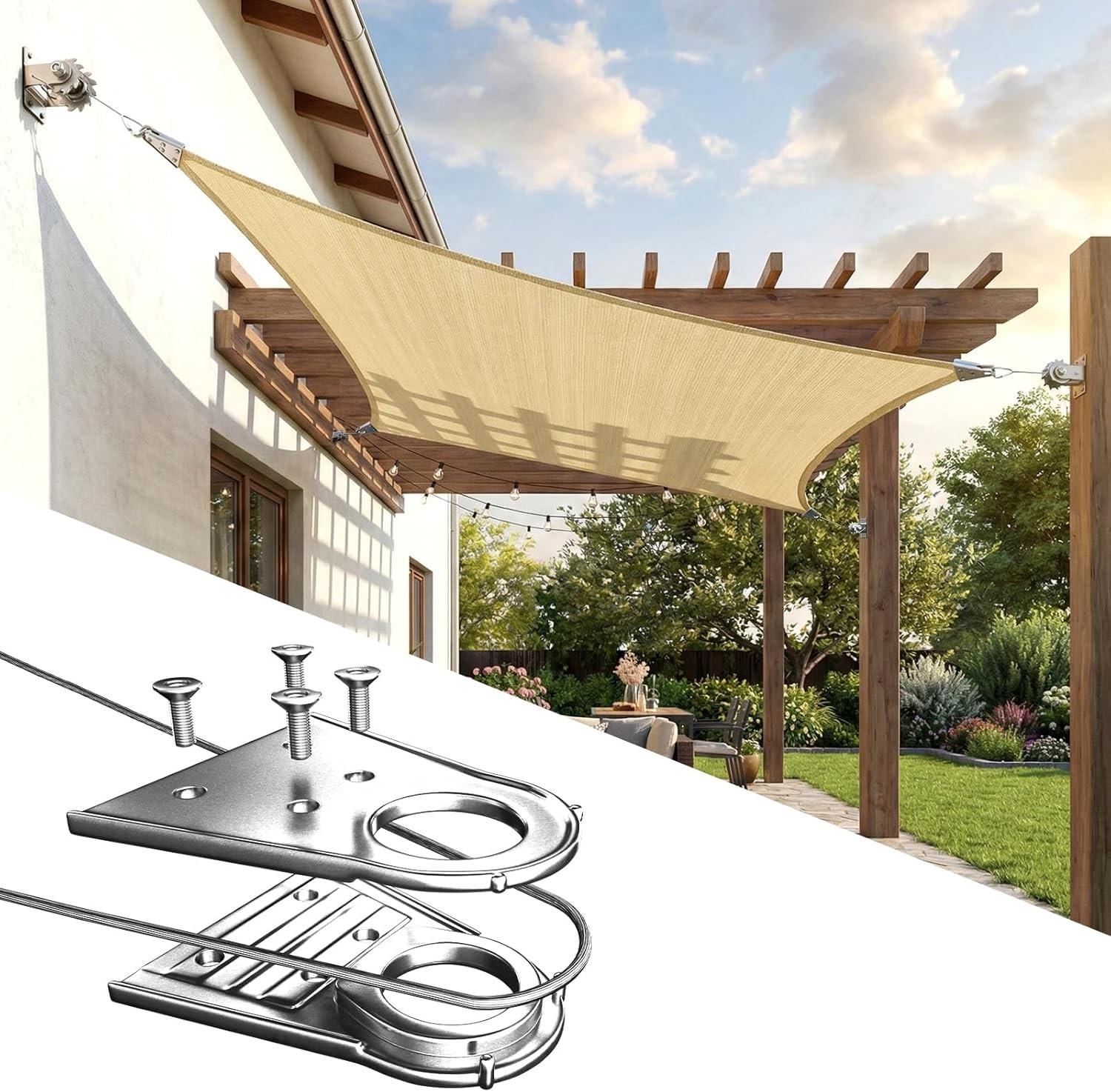 Colourtree Super Ring Sun Shade Sail Canopy Rectangle Square Outdoor Custom Size