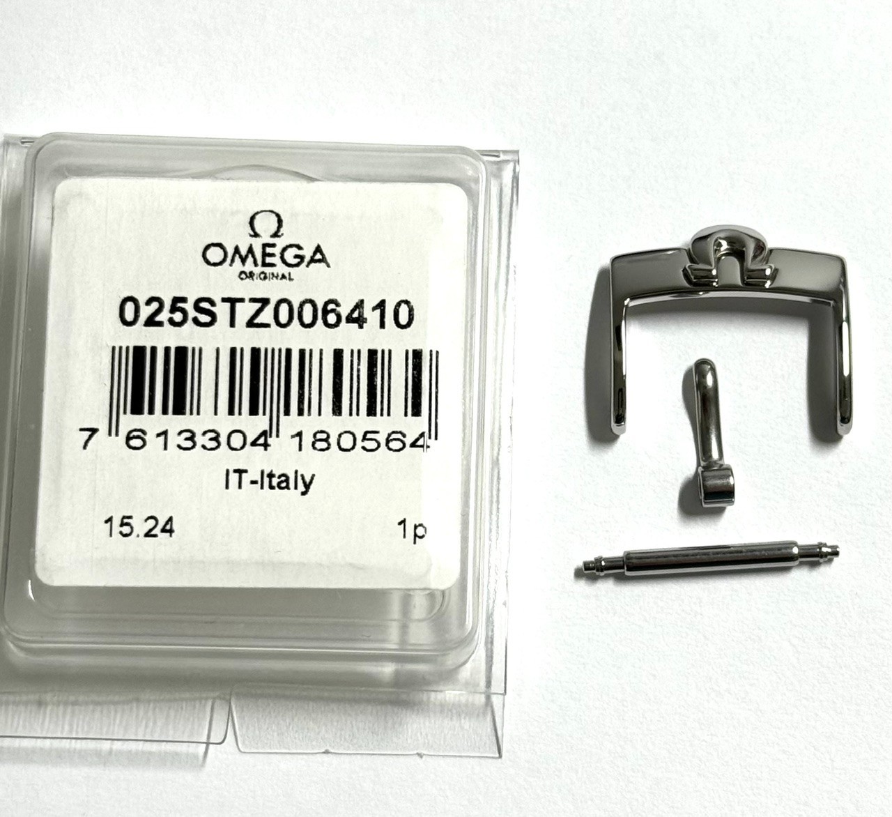 ORIGINAL OMEGA 16mm POLISHED Silver CLASP STZ006410 For 16mm Strap at Buckle End ORIGINAL OMEGA 16mm POLISHED Silver CLASP STZ006410 For 16mm Strap at Buckle End