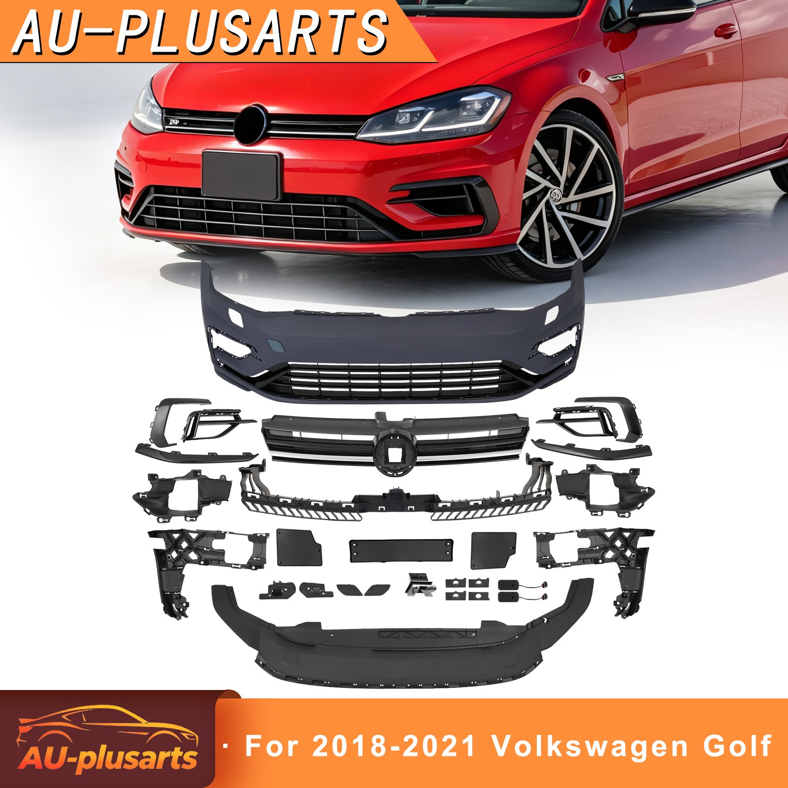 For 15-17 VW Golf MK7 Upgrade to Golf MK7.5 R-Mesh Style Front Bumper Cover KIt