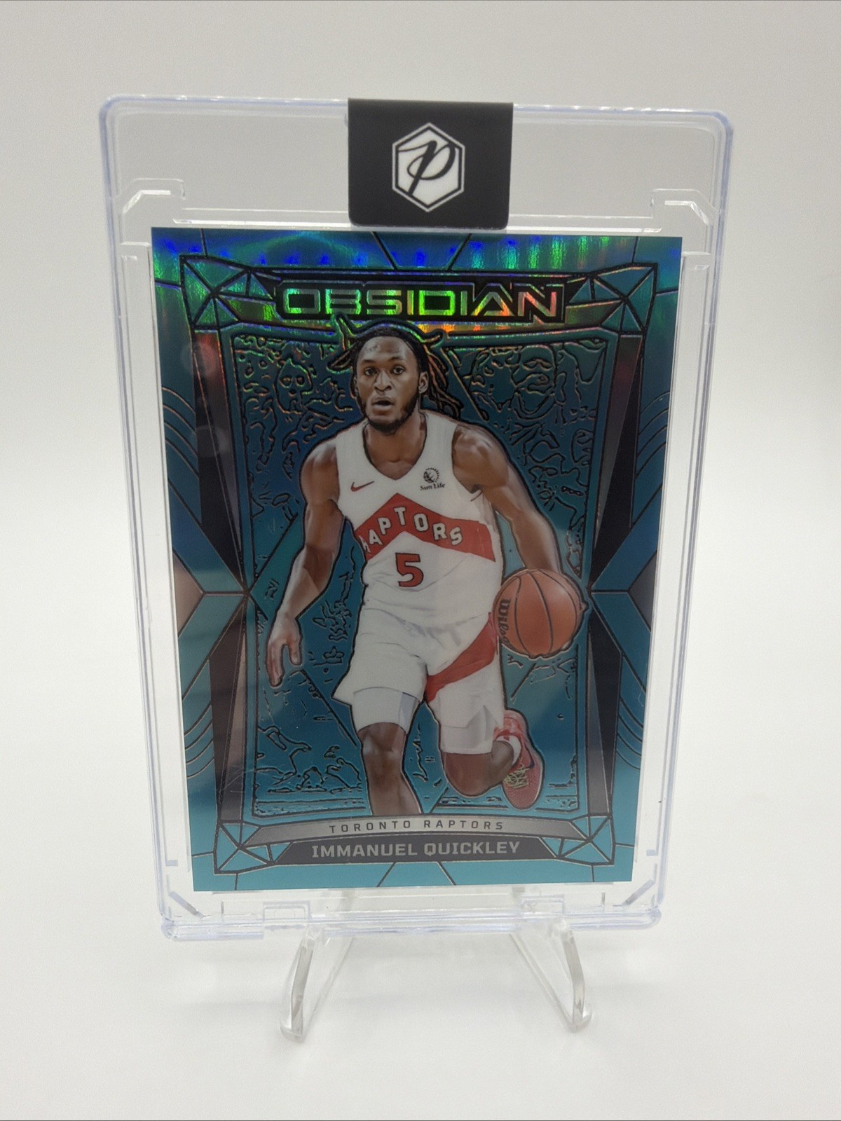 2023 Panini Obsidian FOTL Electric Etch Blue Flood 16/16 Immanuel Quickley #4