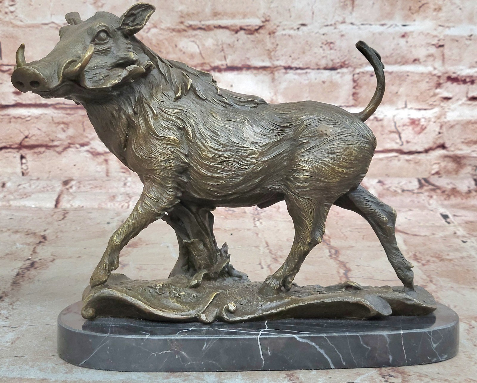 Boar Wild Pig Bronze Statue Sculpture by Barye Figure Farm Animal Lost Wax Decor
