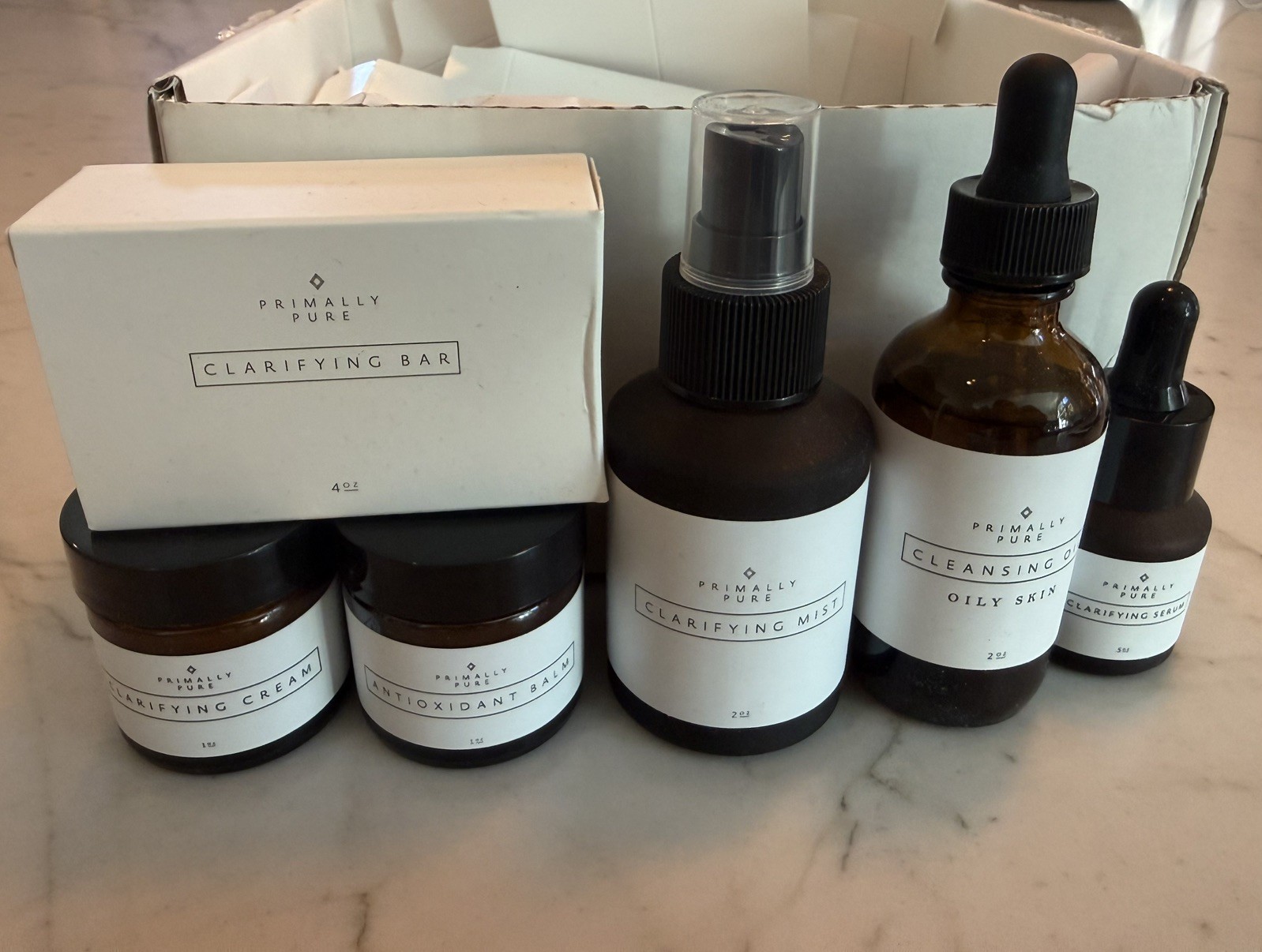 PRIMALLY PURE Bundle Clarifying Cream, Mist, Bar, Serum, Antioxidant Balm & more