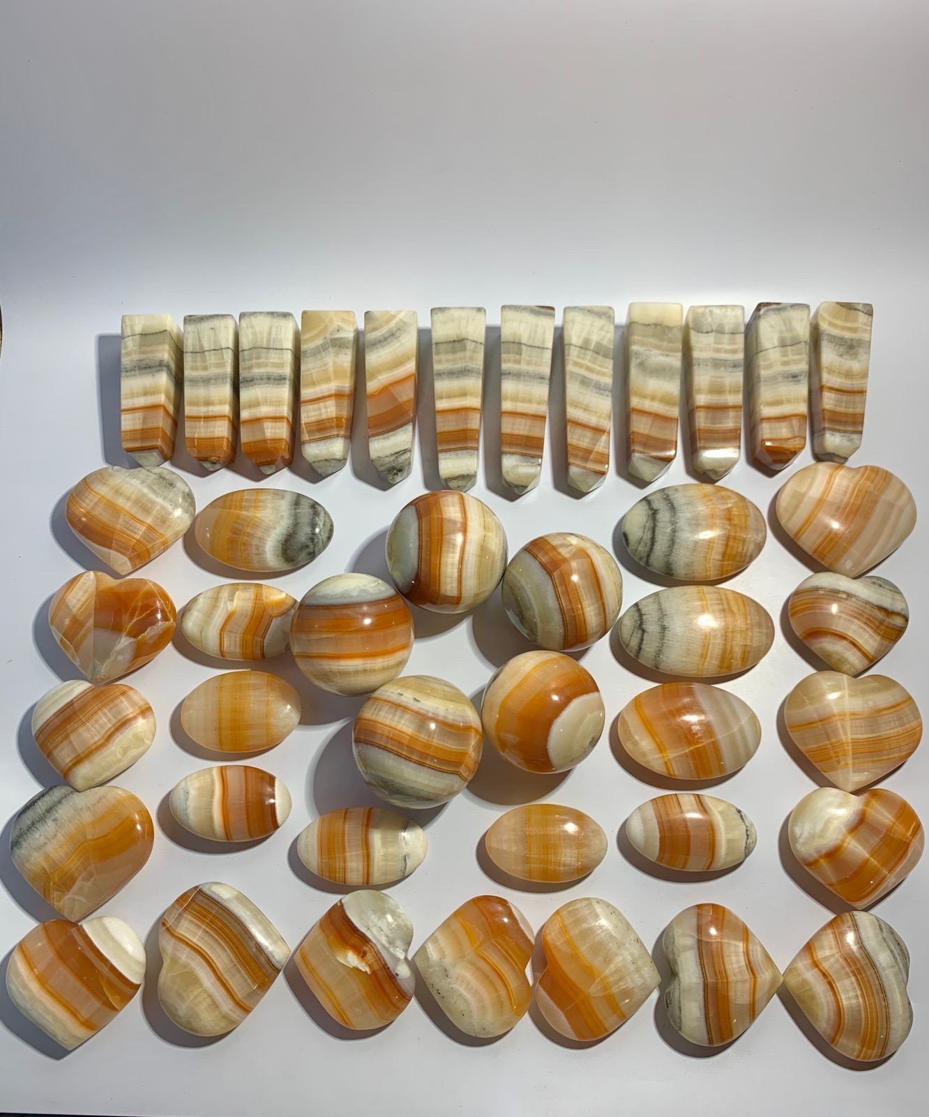 Beautiful 8KG Natural Brown Banded Aragonite Polished Gemstone Mineral Bulk Lot