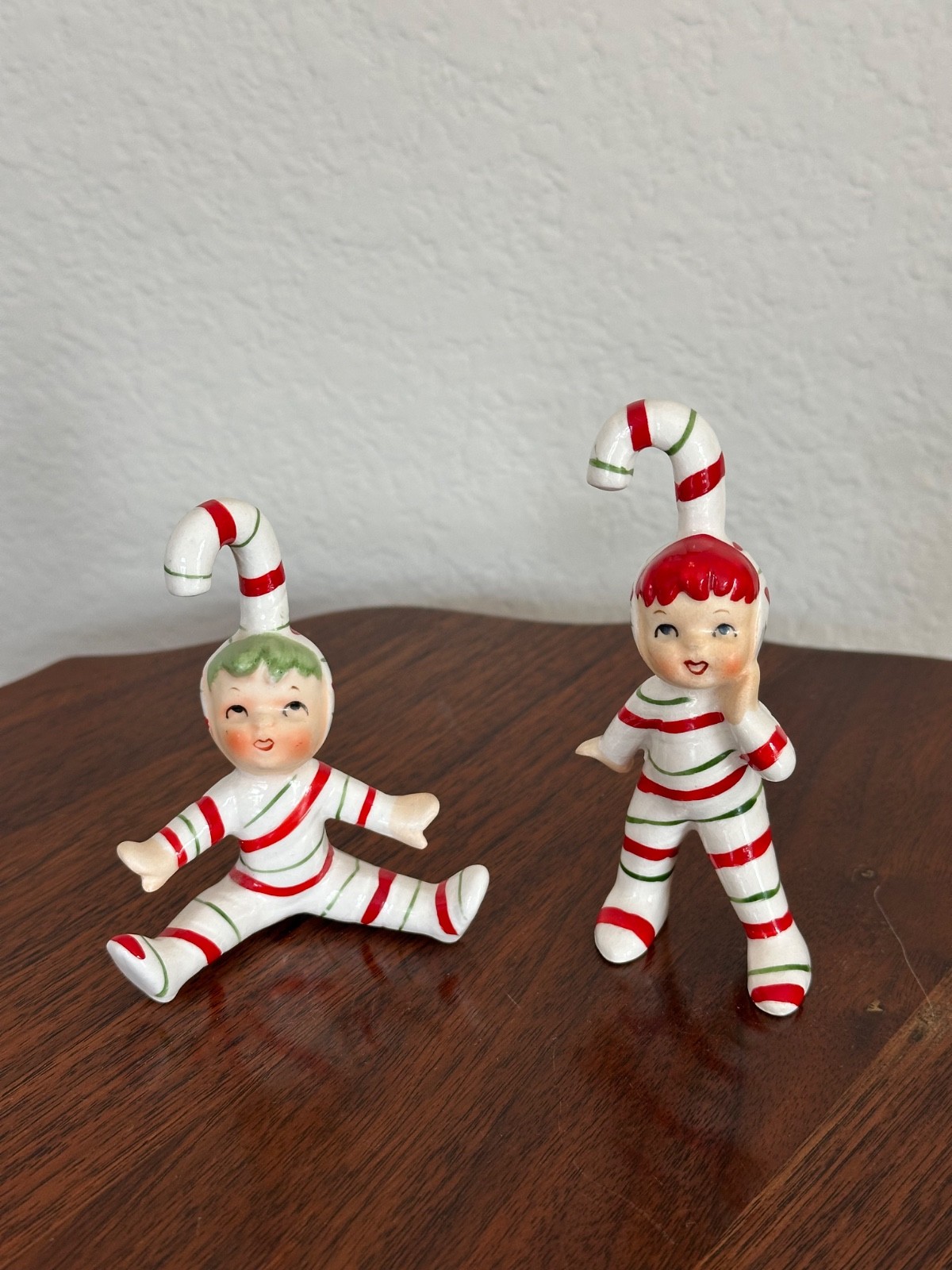 Vintage Geo Z Lefton Ceramic Candy Cane Kids Signed Japan