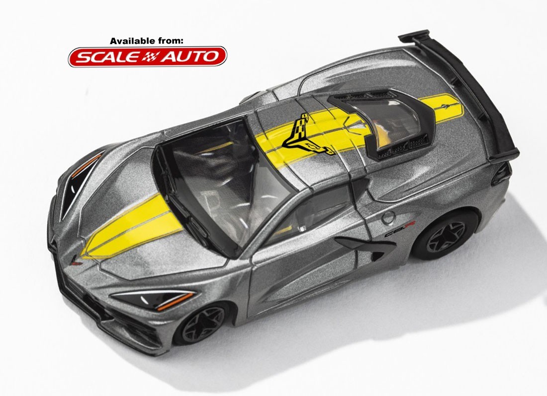 AFX Mega G+ Corvette C8 Hypersonic Grey HO Slot Car #22107 BRAND NEW RELEASE