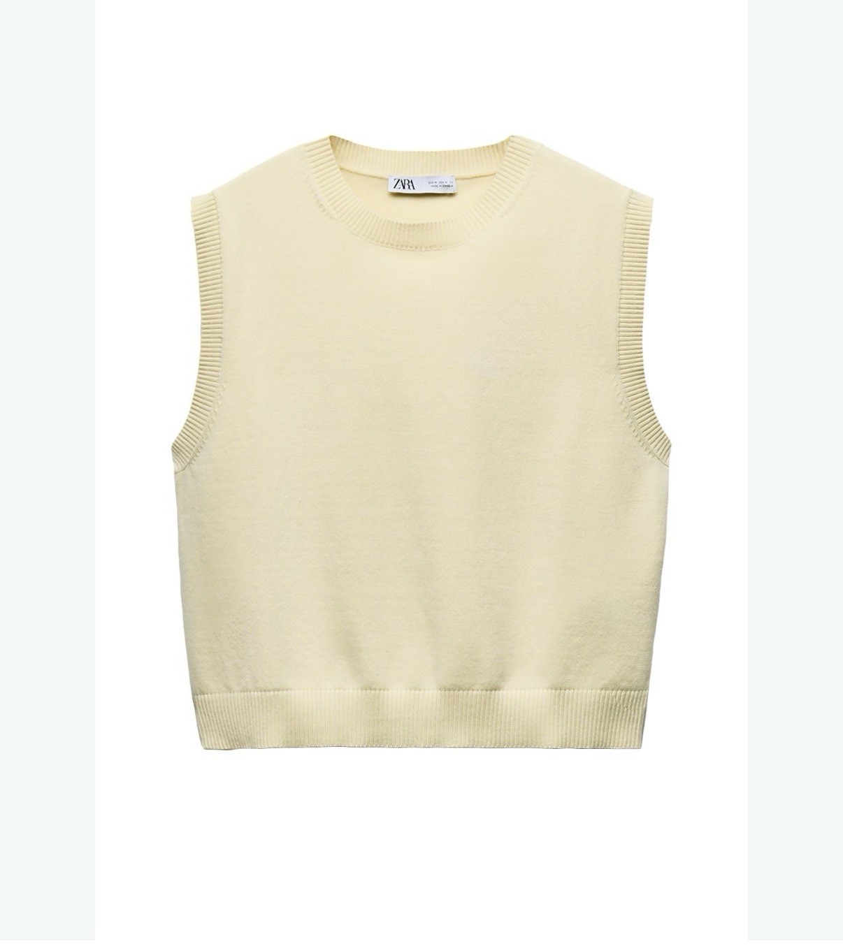 Zara Women Sleeveless Yellow Knit Top, Round Neck Size M, NWT Zara Women Sleeveless Yellow Knit Top, Round Neck Size M, NWT