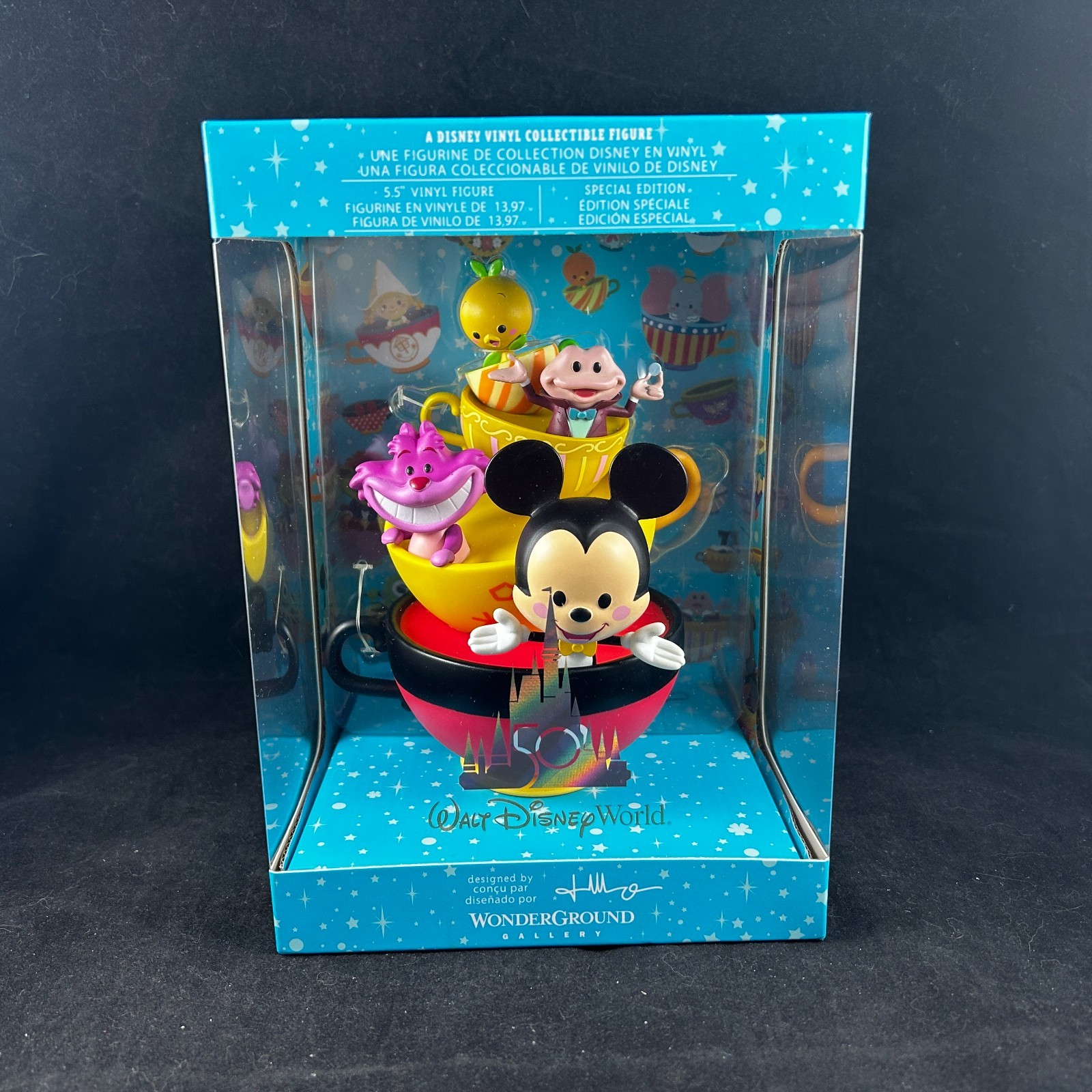 DISNEY WORLD 50TH JERROD MARUYAMA WONDERGROUND MICKEY ORANGE BIRD TEACUP FIGURE