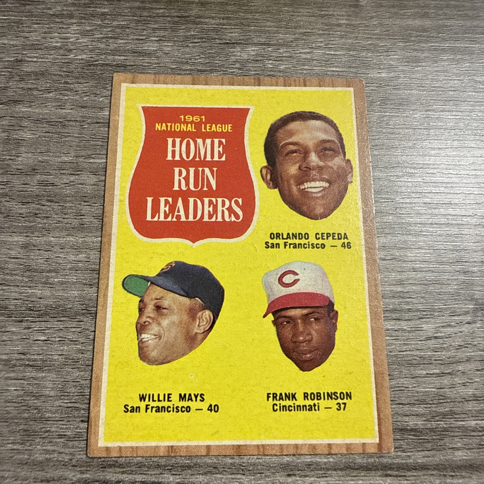 Topps 1962 #54 NL HR Leaders Cepeda, Willie Mays , Robinson ( Read Description)