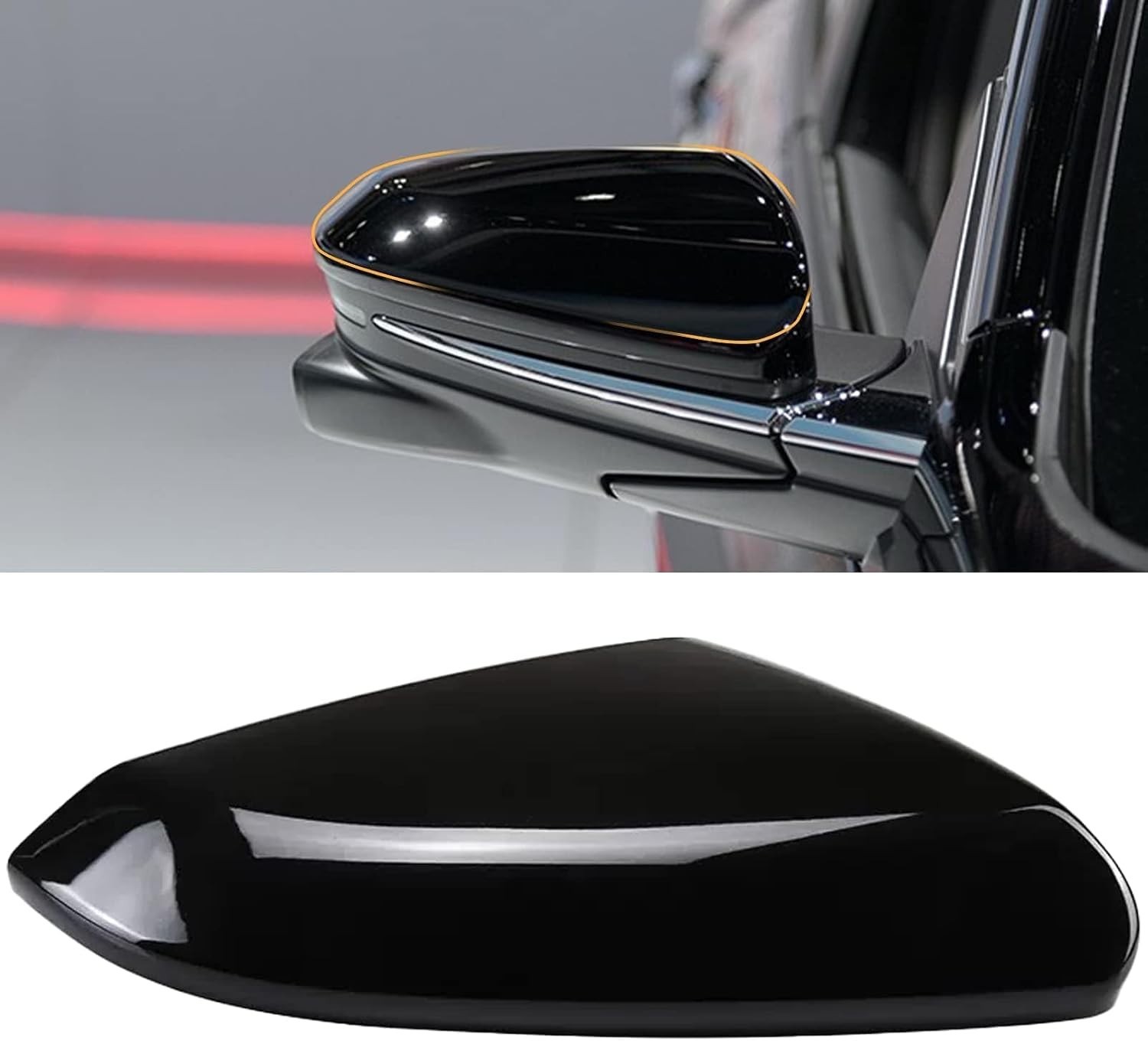 Compatible with 2016-2021 Honda Civic Passenger Side Mirror Cover Glossy Black f