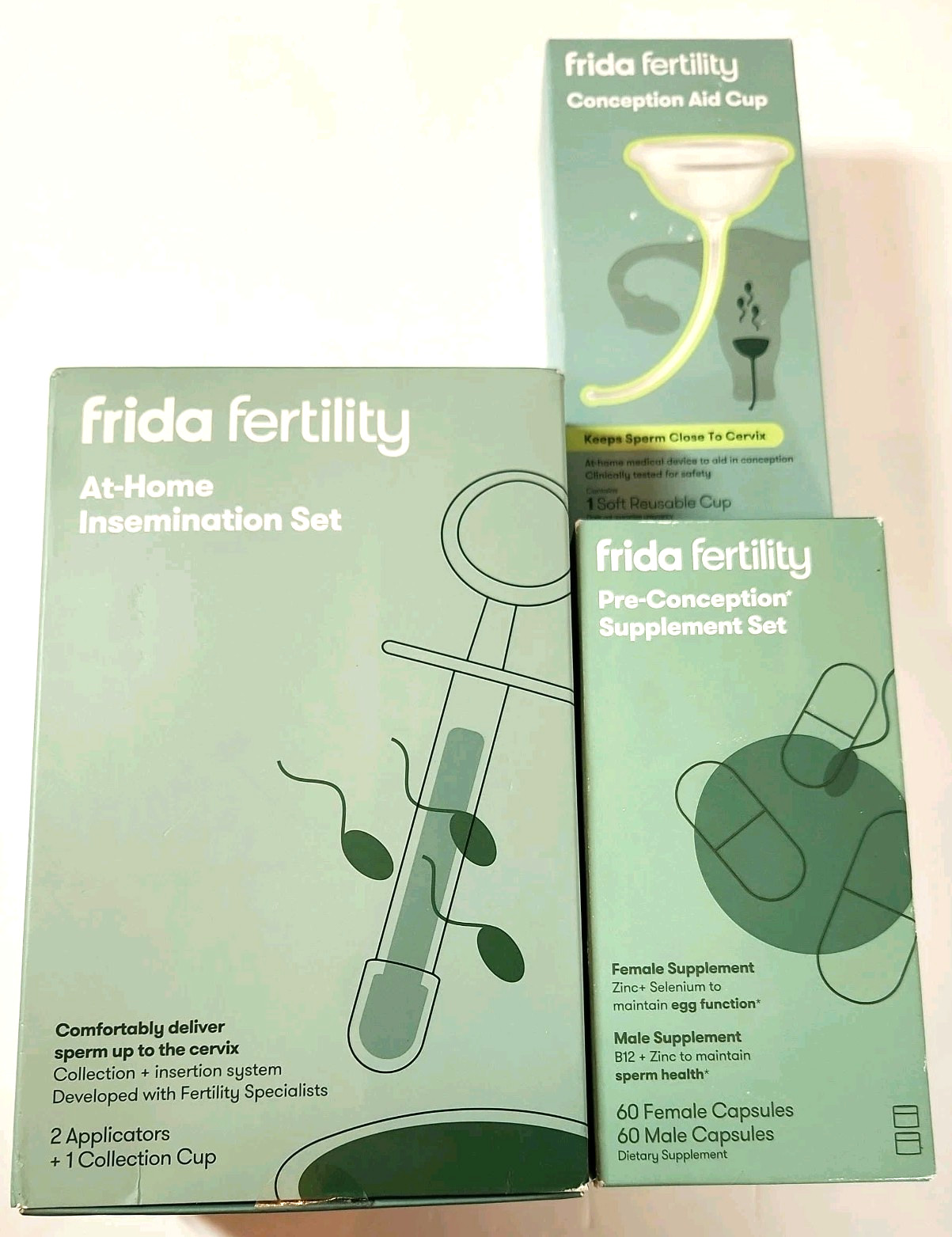 Frida Fertility at-Home 3Pc Kit Insemination Set Conception Aid Cup & Supplement