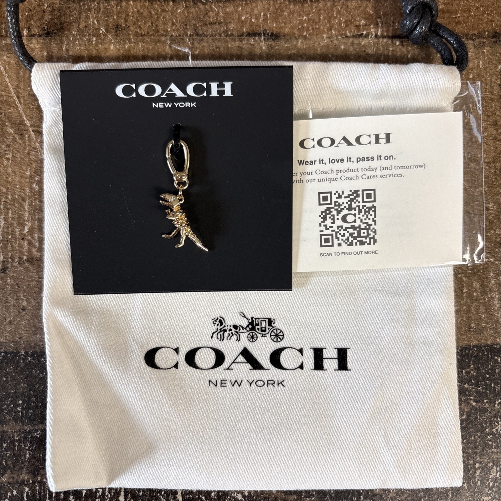 COACH Women\'s Collectible Signature Jewelry Charm REXY DINO
