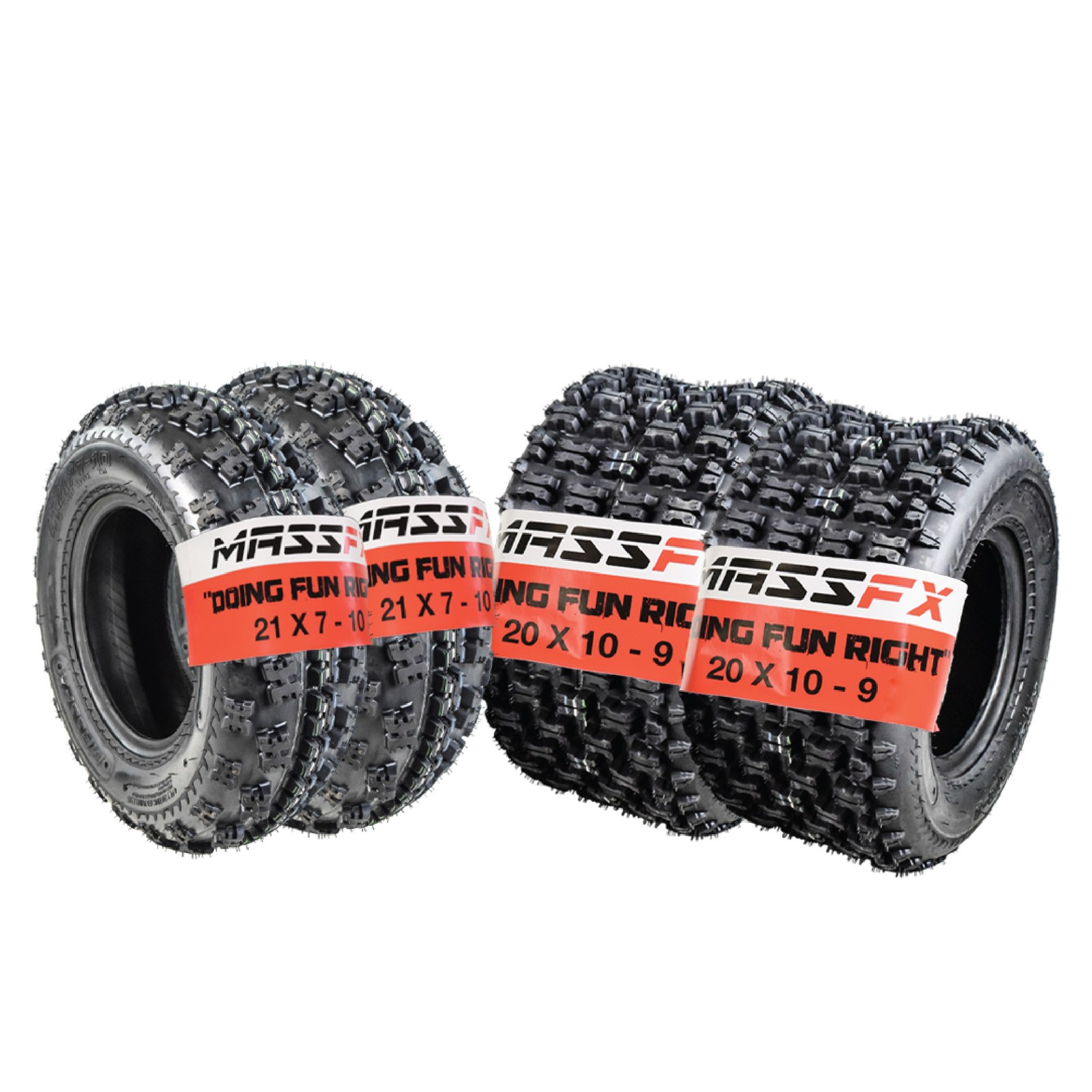 21x7-10 & 20x10-9 NEW ATV TIRE SET (All 4 Tires) Yamaha Raptor 660 700 700R