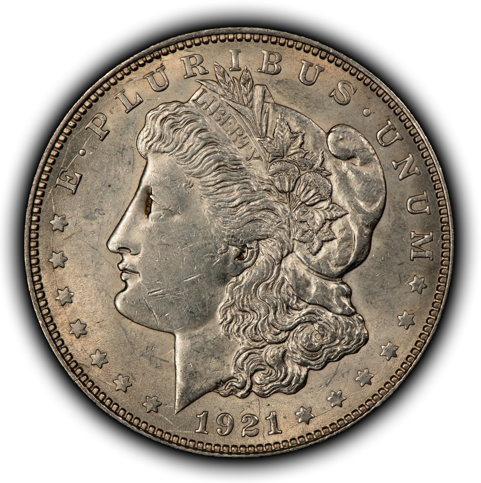 1921 $1 Morgan Dollar - VAM-3B2 Pitted Rev Wreath Quadrupled Clash Hot-50- D6522