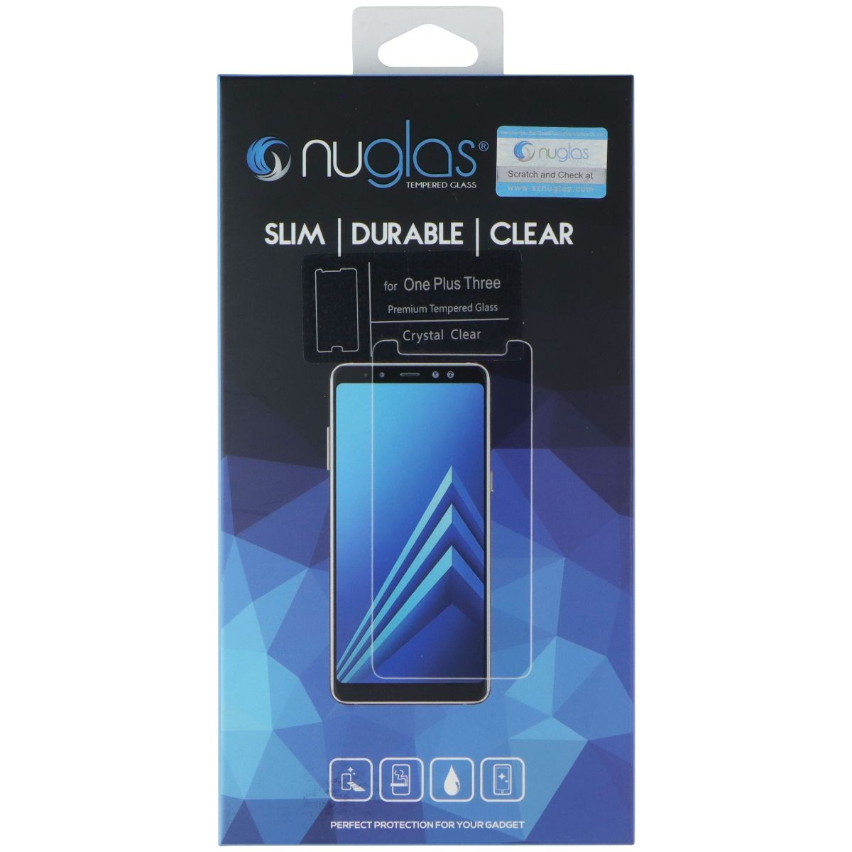 Nuglas Tempered Glass Screen Protector for OnePlus 3 (2016 Model) - Clear Nuglas Tempered Glass Screen Protector for OnePlus 3 (2016 Model) - Clear