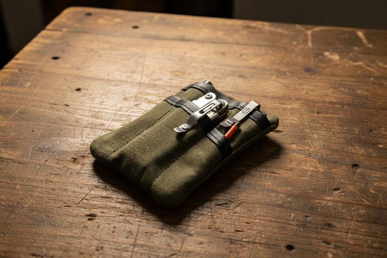 Waxed Canvas Pocket EDC Organizer - Forest Green Waxed Canvas Pocket EDC Organizer - Forest Green