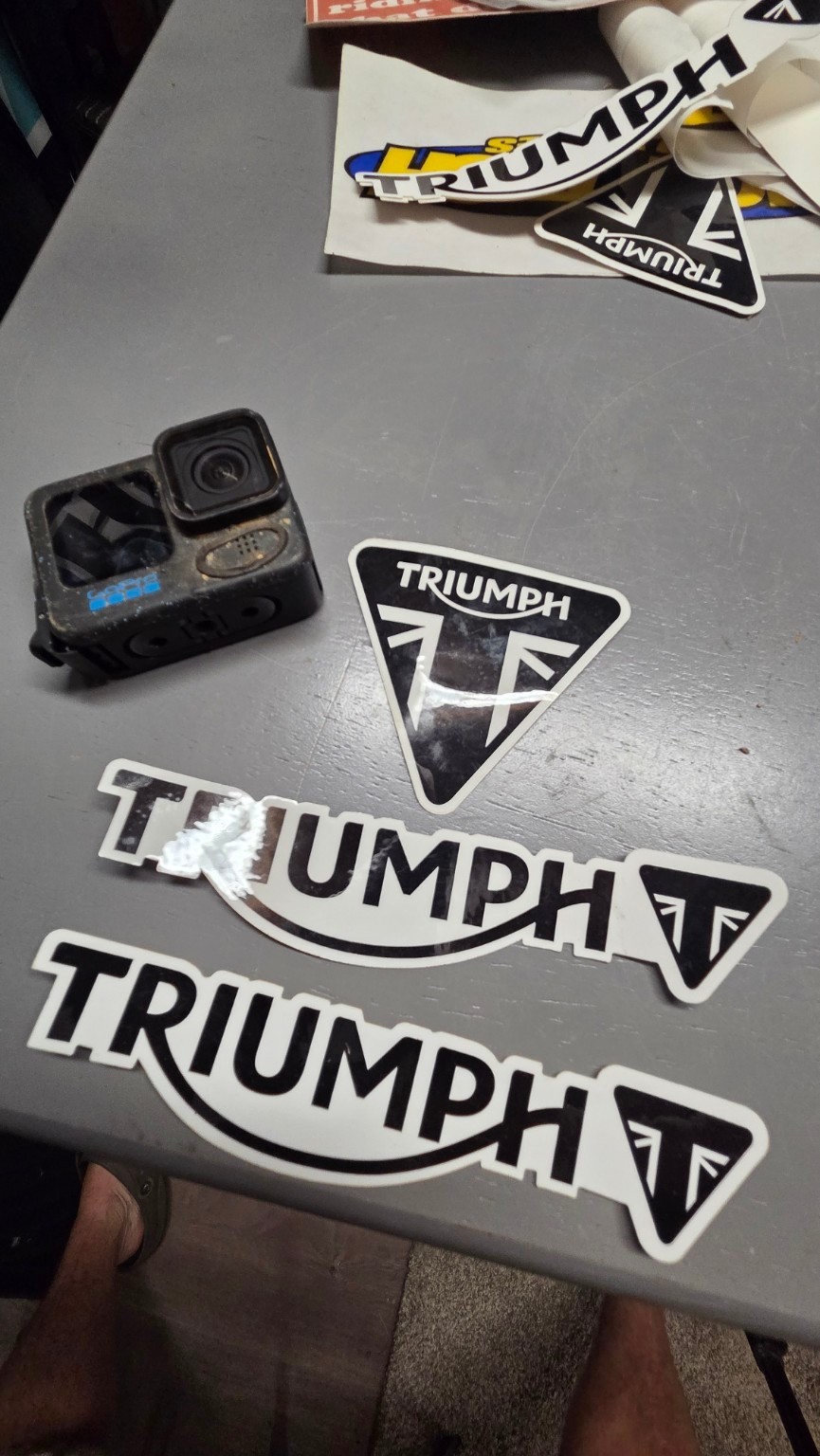 Genuine Triumph Motorcycle Logo Decal Assortment 3 Stickers Black White Genuine Triumph Motorcycle Logo Decal Assortment 3 Stickers Black White