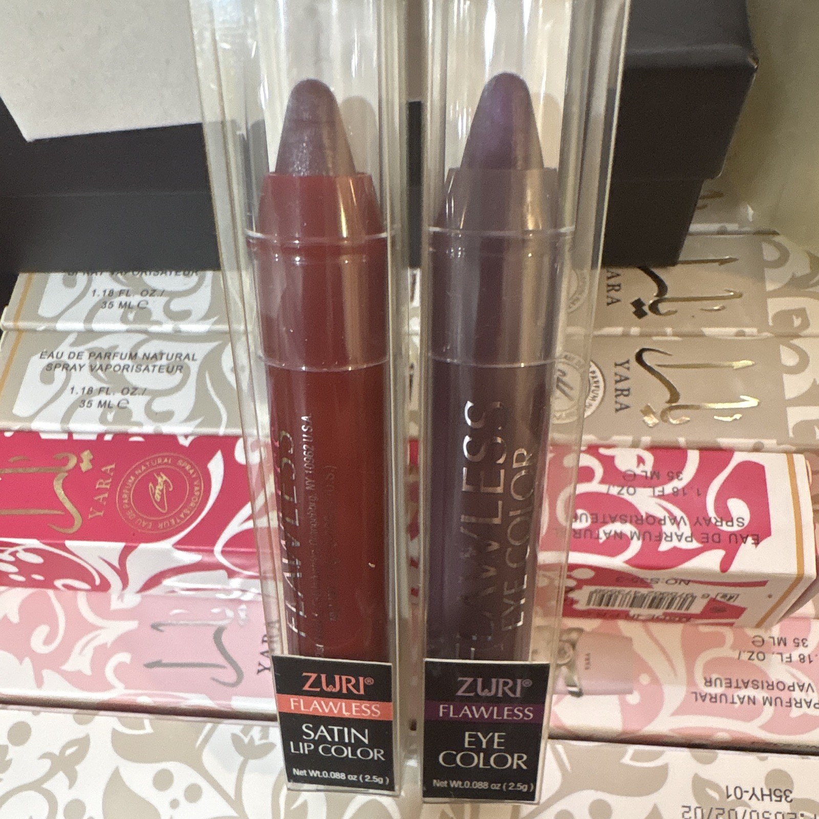 Zuri Flawless Satin Lip Color & Eye Color Makeup Lot Full Size Zuri Flawless Satin Lip Color & Eye Color Makeup Lot Full Size