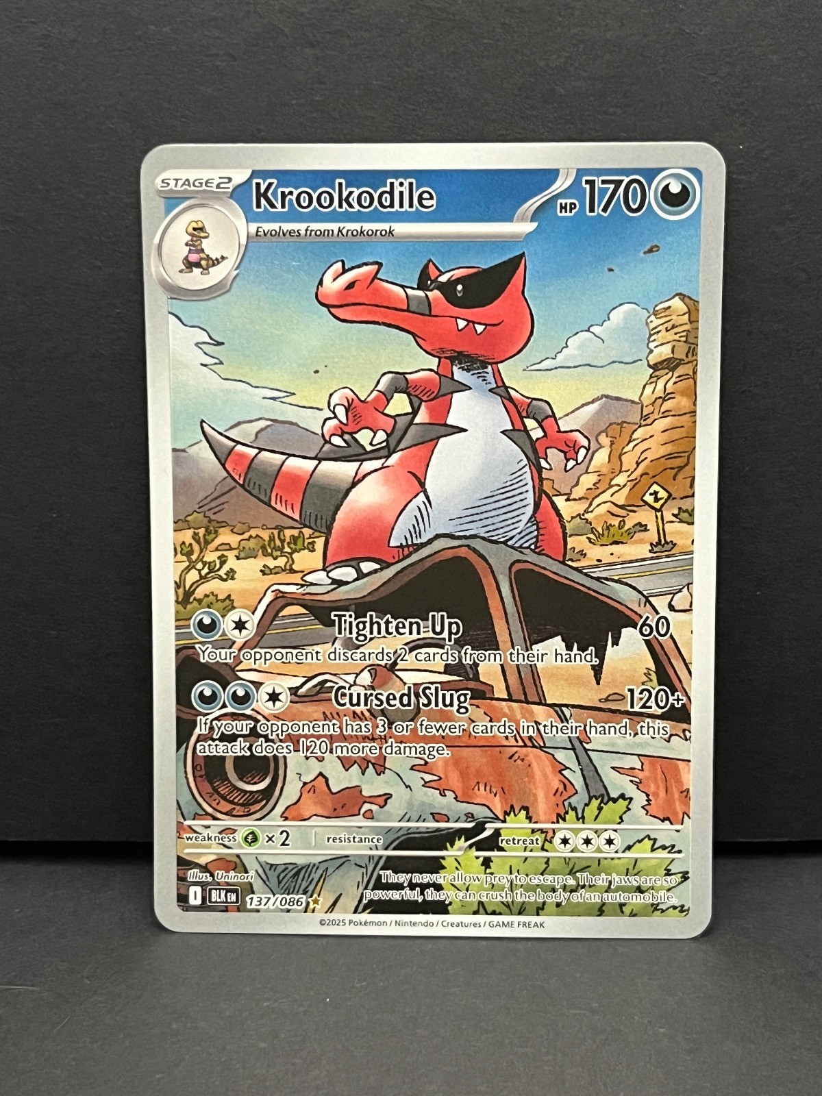 Krookodile 137/086 Holo Illustration Rare Black Bolt Pokemon Near Mint