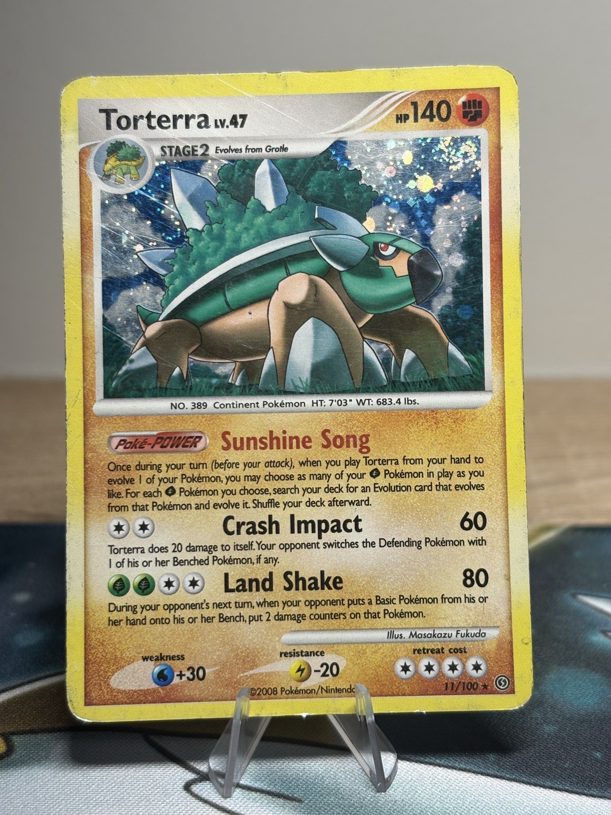 Torterra 11/100 Holo Rare Stormfront Pokemon Diamond Pearl Platinum Card