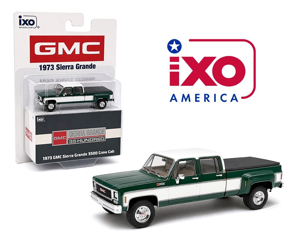 IXO Model (Pickup Truck) GMC Sierra Grande 3500 Crew Cab Dually Green 64006 1/64