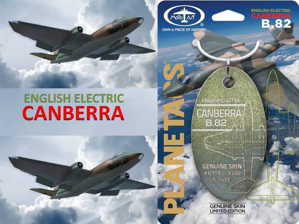 Planetag Real aircraft skin English Electric Canberra B.82-Yellow Base GrayGreen