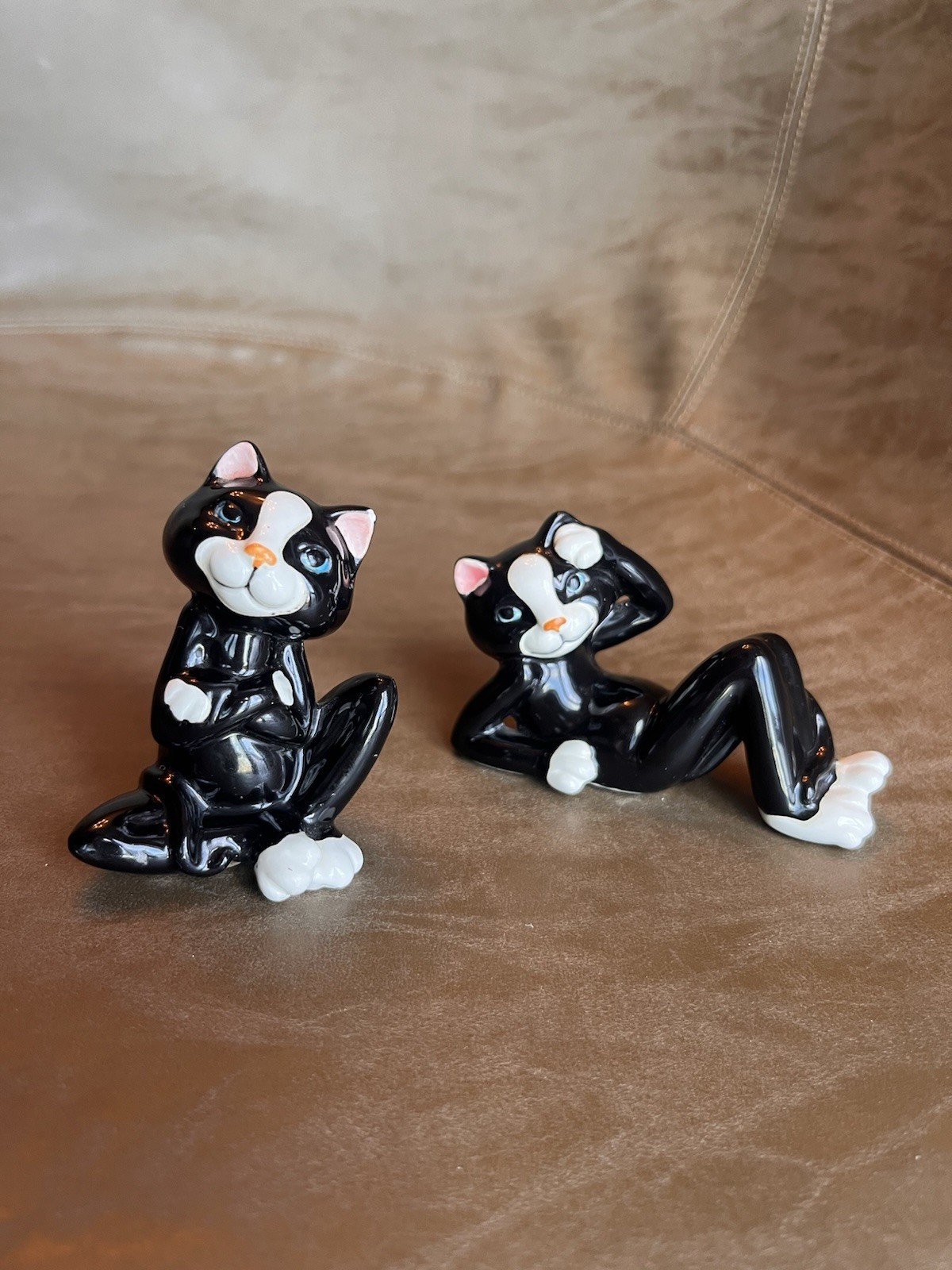 Vintage Anthropomorphic Black Cats Relaxed Cool Figurines Norcrest Japan Vintage Anthropomorphic Black Cats Relaxed Cool Figurines Norcrest Japan