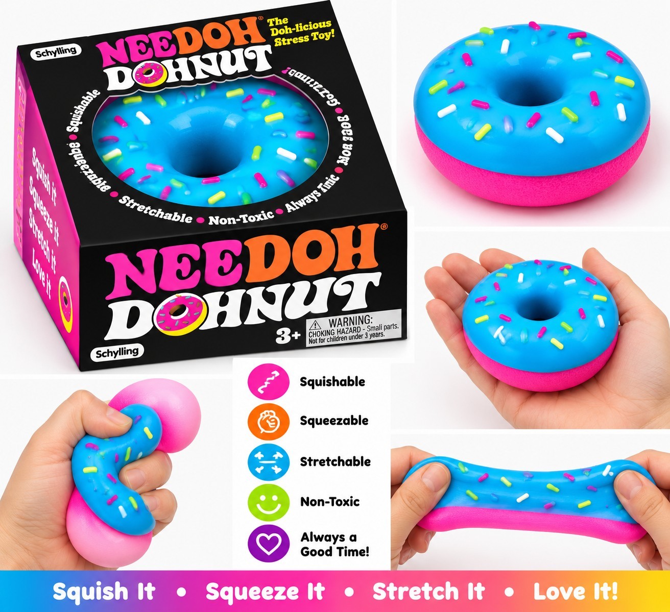 Nee Doh Donut Squishy Toy - Brown Nee Doh Donut Squishy Toy - Brown