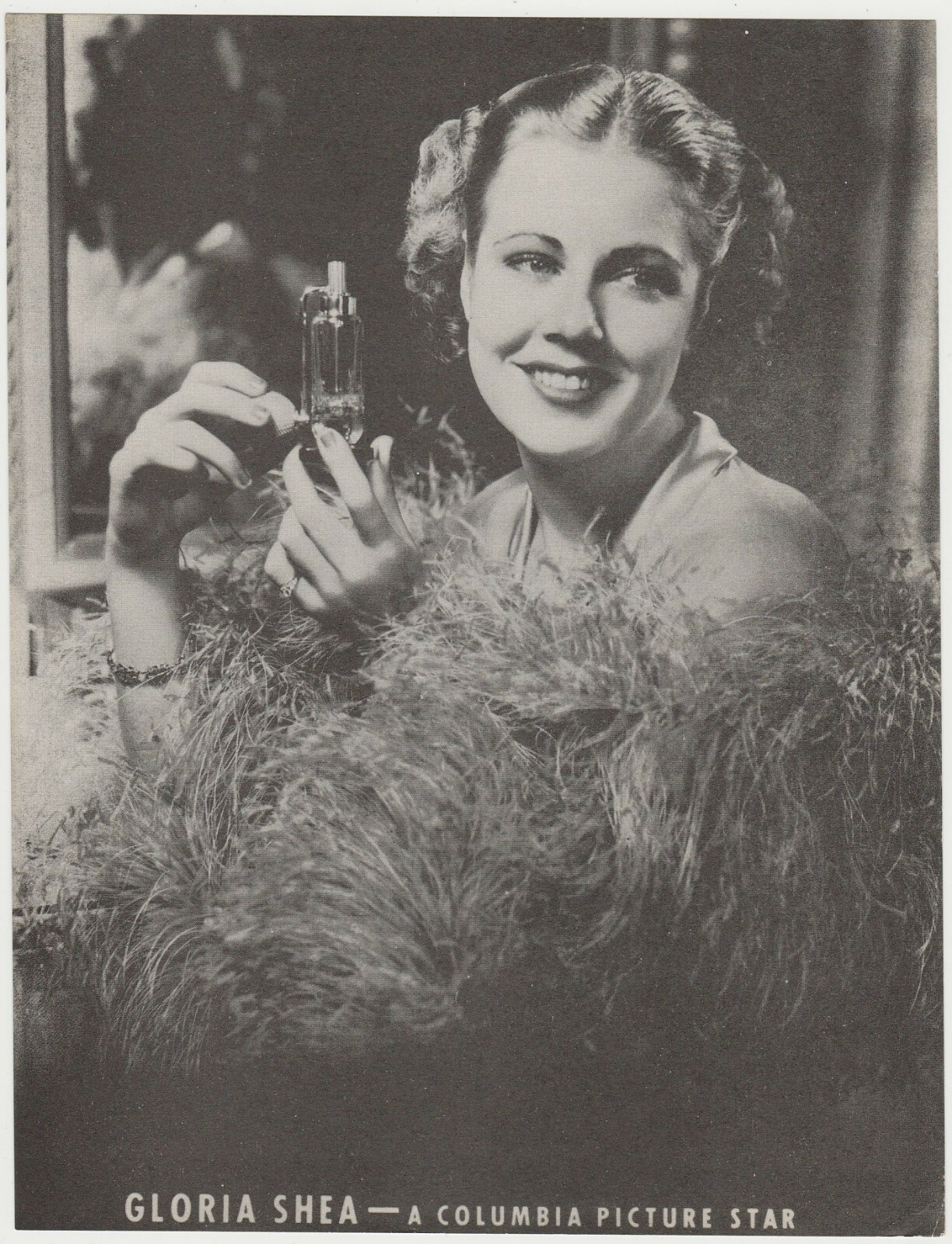Gloria Shea Columbia Star Mid-1930s 7x9 Printed Premium Photo for Perfume