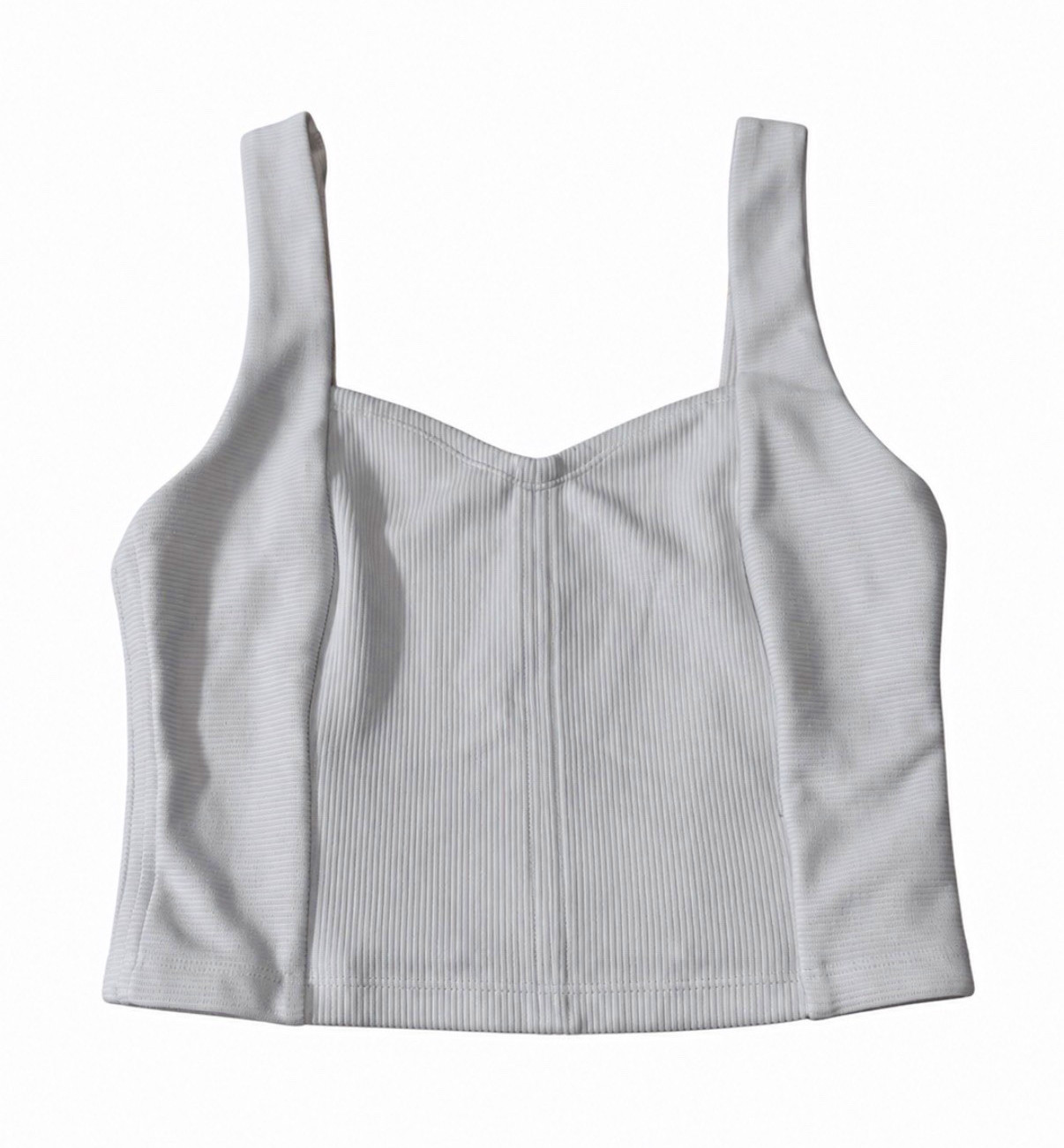 Lululemon Ribbed Softstreme Sweetheart Tank Top Light Vapor Medium W1EVIS
