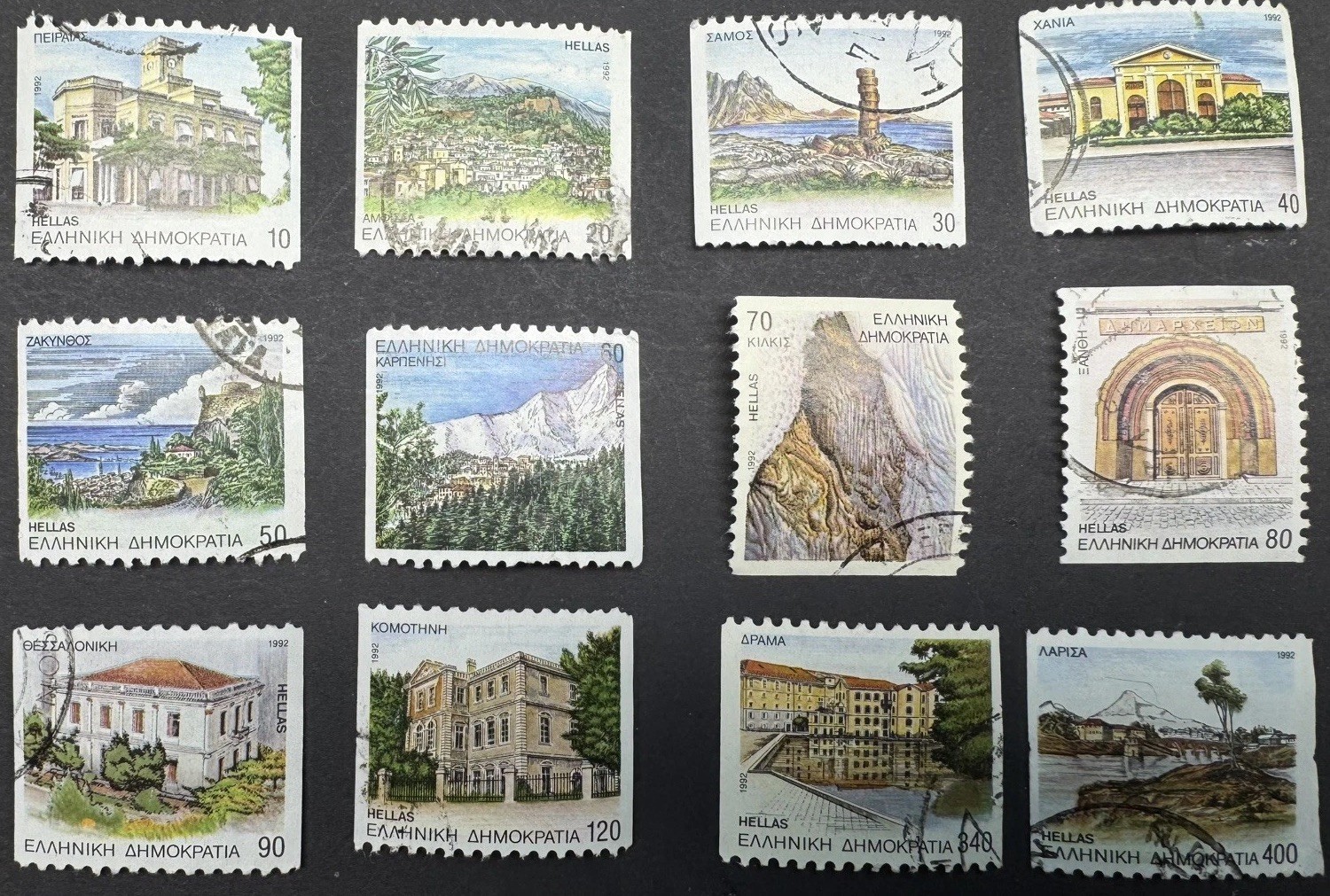 Greece 1992 Greek Cities Landscapes Used Set Scott 1749 1760 SG 1910