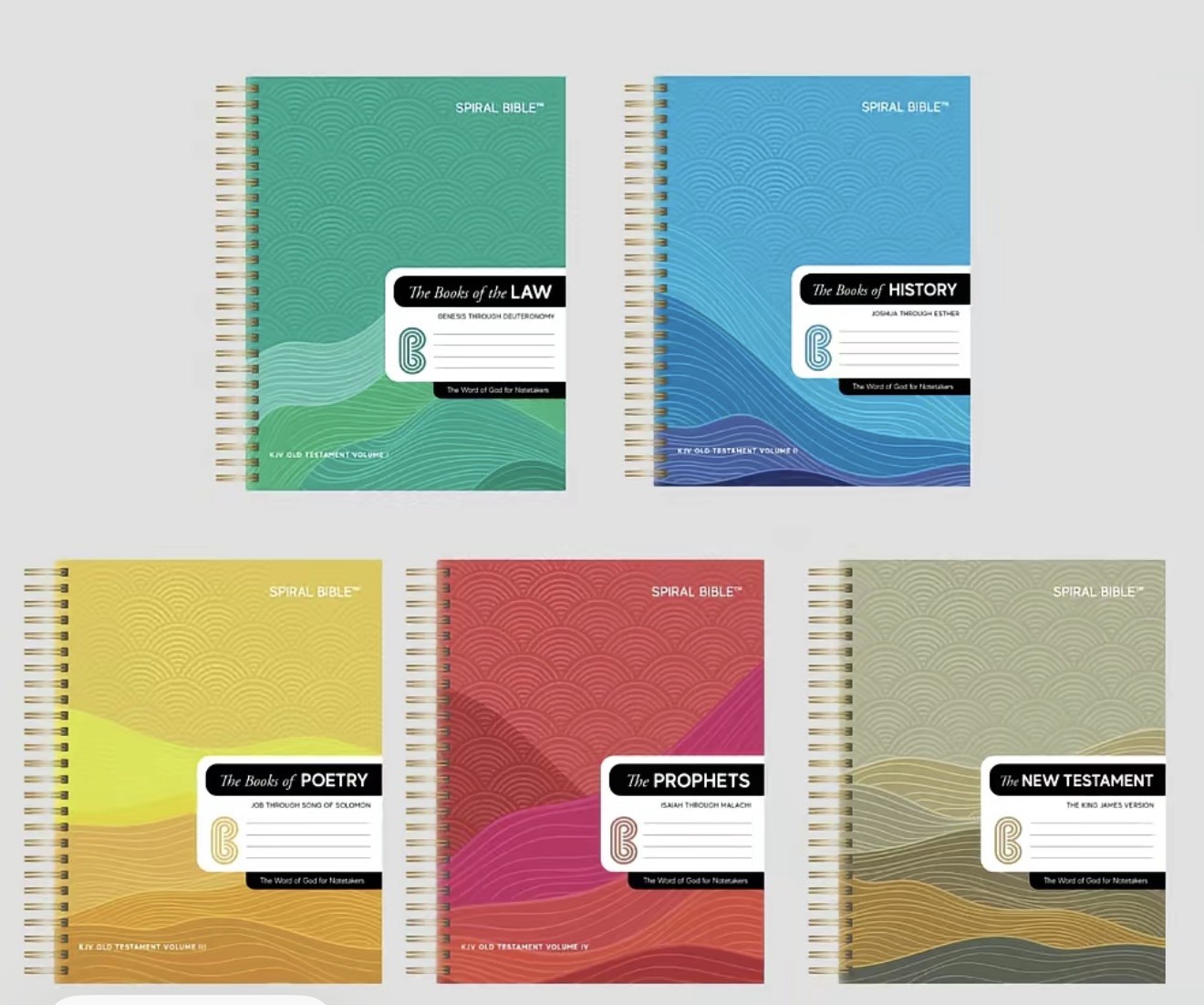 Spiral Bible KJV Version- 5 Book Set - The Word of God for Notetakers new Spiral Bible KJV Version- 5 Book Set - The Word of God for Notetakers new