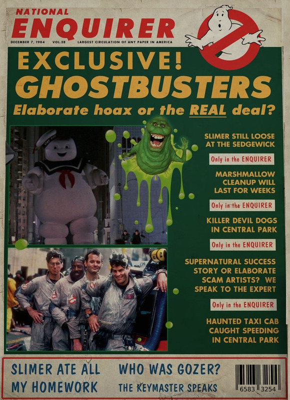 1984 Ghostbusters National Enquirer Poster/Print Venkman Egon Ray 👻🔥👻