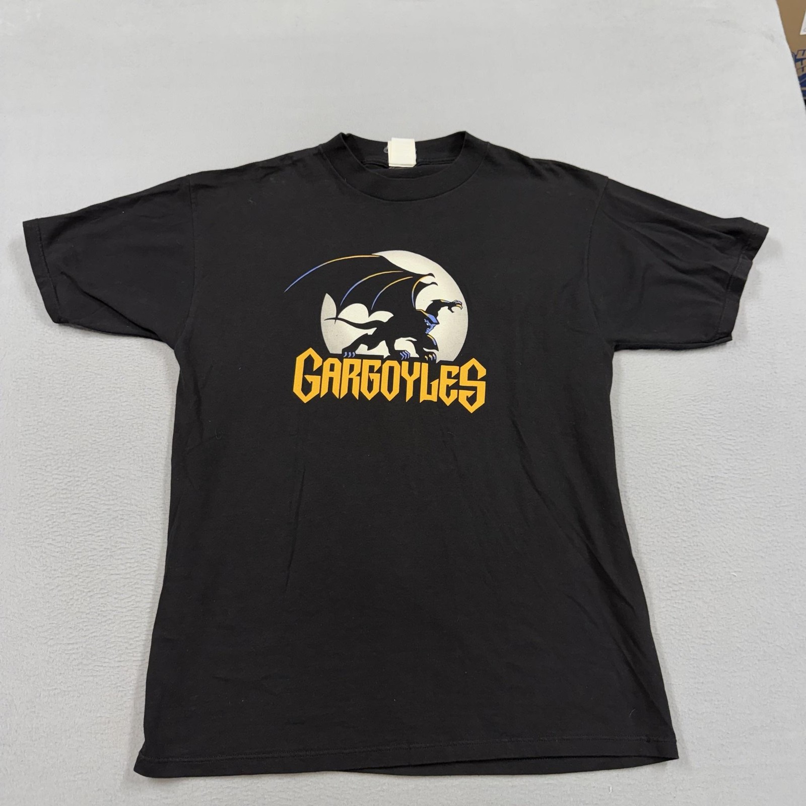 Vintage Gargoyles Shirt Mens XL Black Logo Graphic Slogan Back Disney Tee