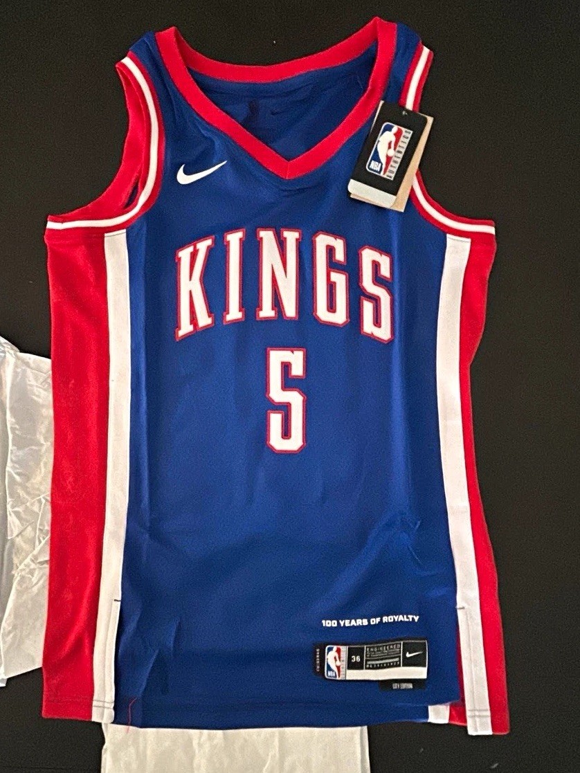 Nike De'Aaron Fox #5 Sacramento Kings City Edition Jersey Blue/Red Men's XS Nike De'Aaron Fox #5 Sacramento Kings City Edition Jersey Blue/Red Men's XS