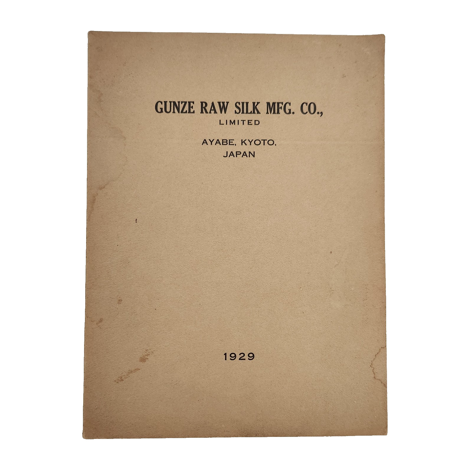Vtg Gunze Raw Silk Manufacturing Company 1929 Ayabe Kyoto Japan Booklet Labels