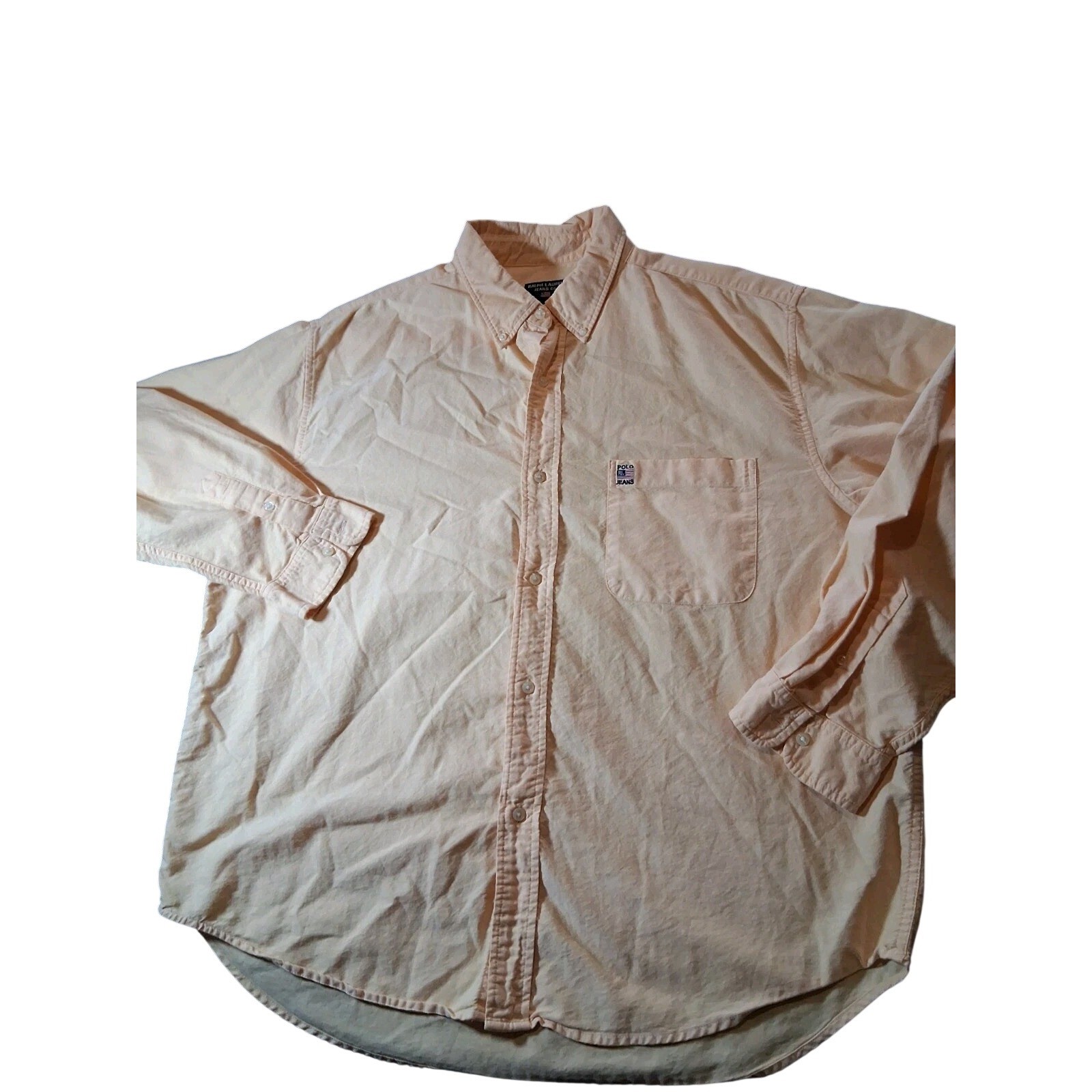 Vintage Polo Ralph Lauren Mens L Button Up Casual Polo Jean Co. Yellow
