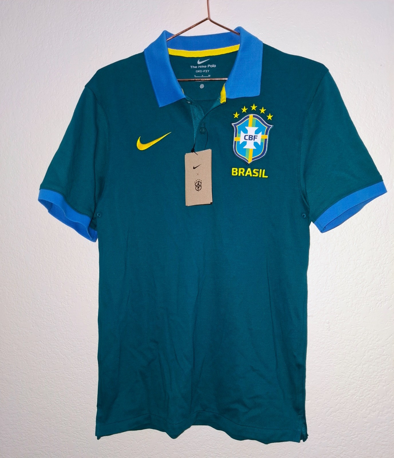 Nike, Men-S, Brazil CBF DRI-FIT polo, teal