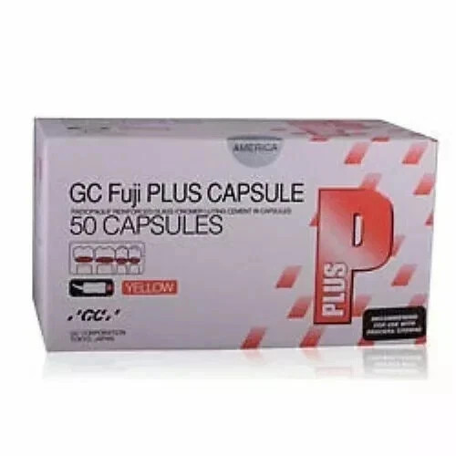 GC FUJI PLUS LUTING CEMENT YELLOW - 50 CAPSULES Long Expiry...