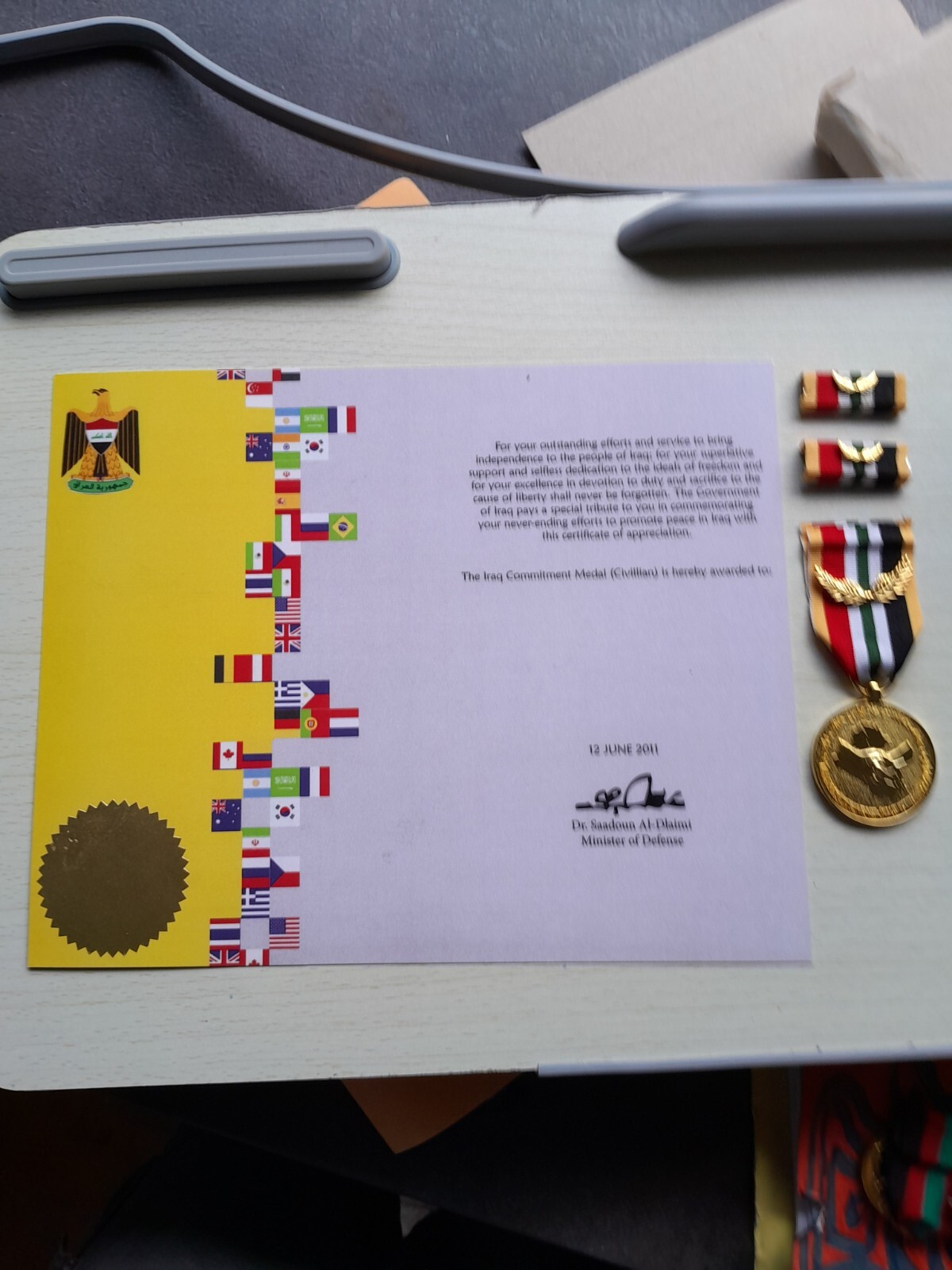 IRAQ COMMITMENT MEDAL (CIVILIAN VERSION) SET IRAQ COMMITMENT MEDAL (CIVILIAN VERSION) SET