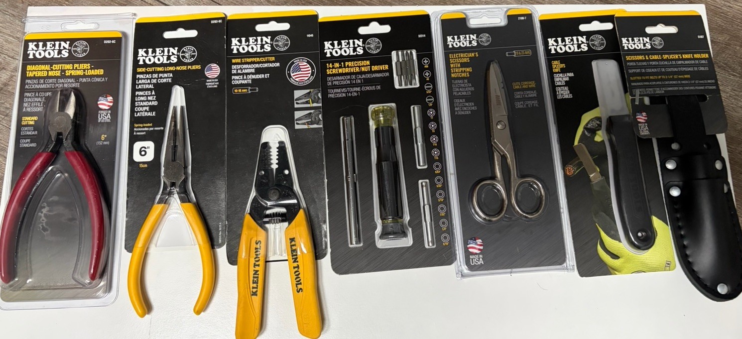 Lot Of 7 Klein Electricians Tools (NEW)