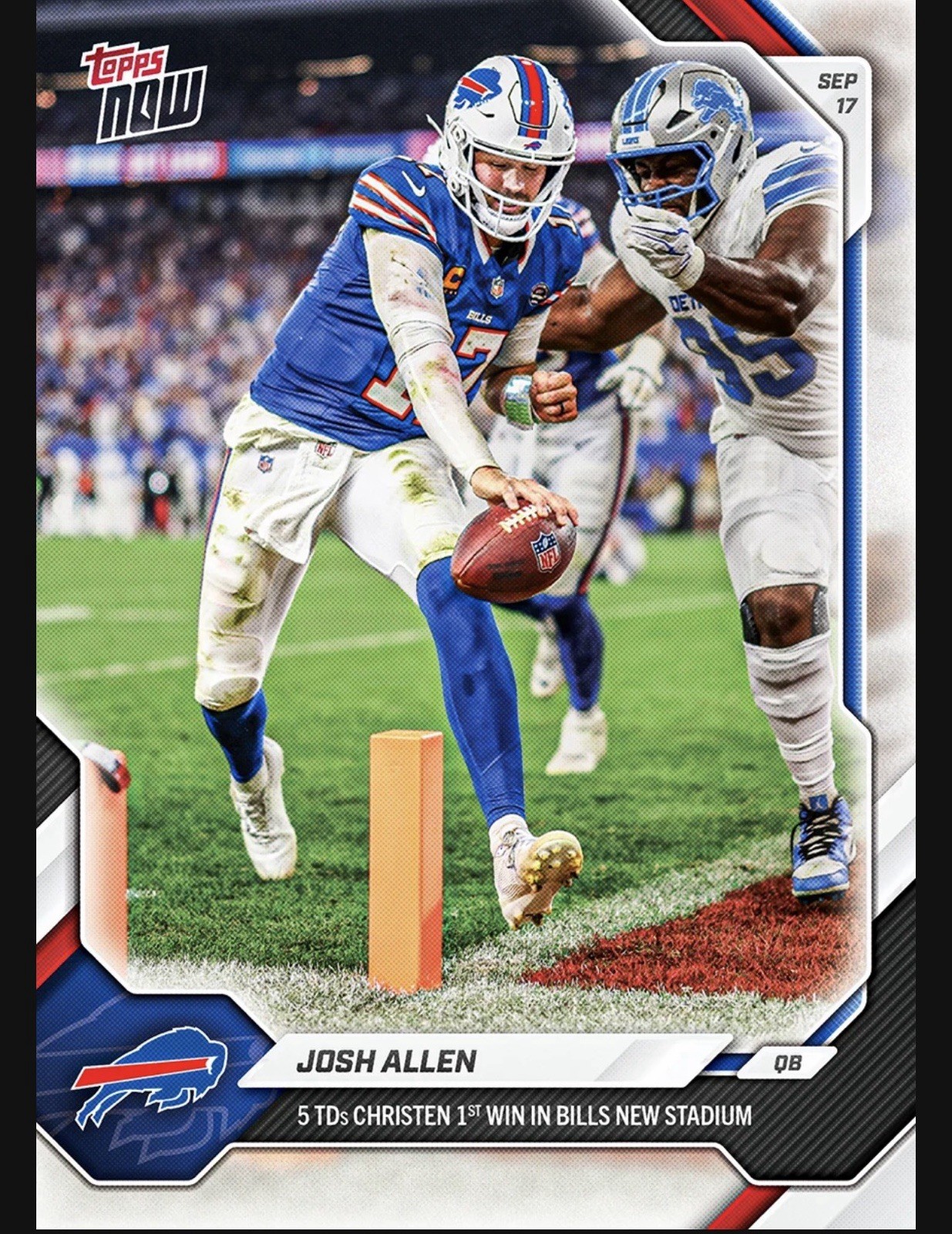 2026 Topps Now NFL #19JOSH ALLEN 5 TD\'s 1st Win Bills New Stadium **Presale**