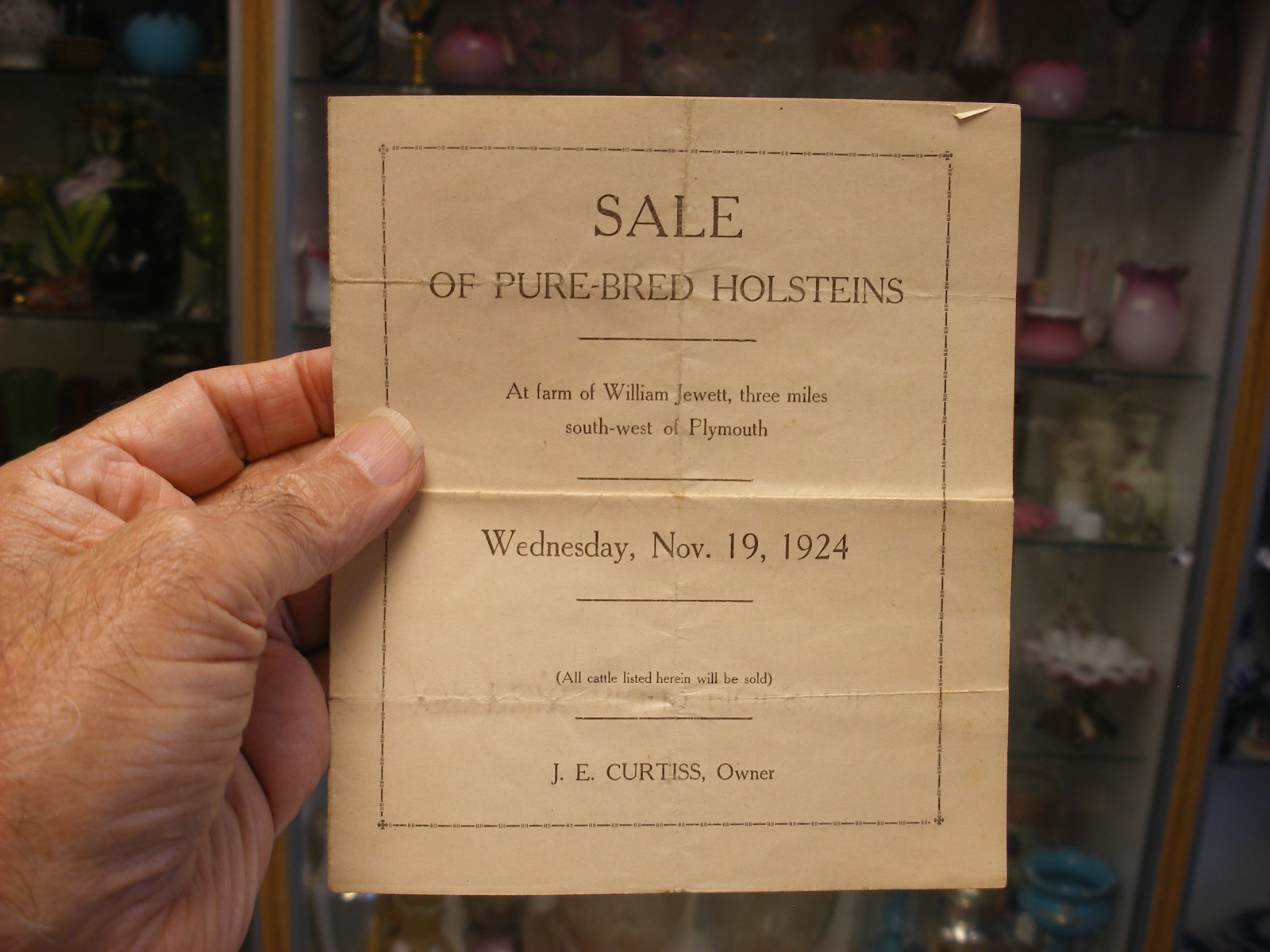 Vtg 1924 Holsteins Cattle Farm Auction Sale Advertising Brochure Plymouth WI