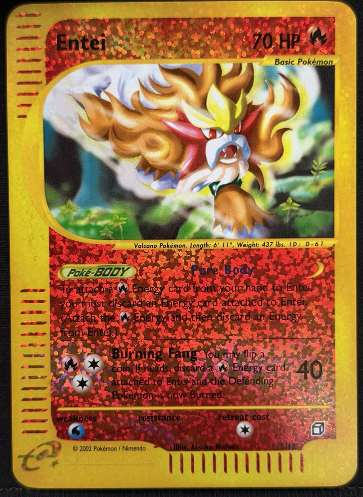 2003 POKEMON AQUAPOLIS BOX TOPPER #5 ENTEI LP